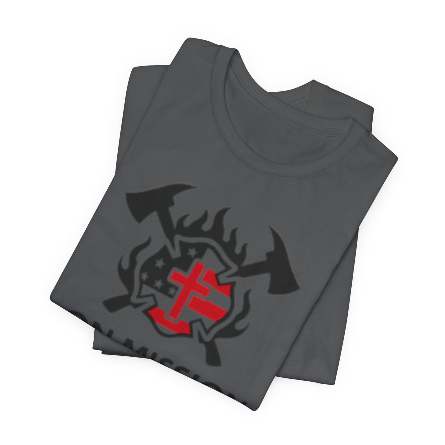 On Mission Christian Cross & American Flag T‑Shirt