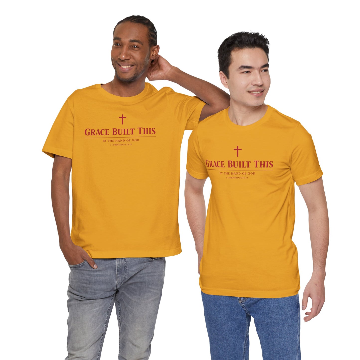 Grace Built This T-Shirt — Christian Faith Tee with Cross