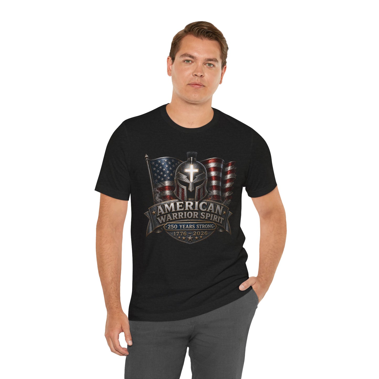 American Warrior Spirit T-Shirt – Patriotic 250 Years Strong Tee (1776–2026)