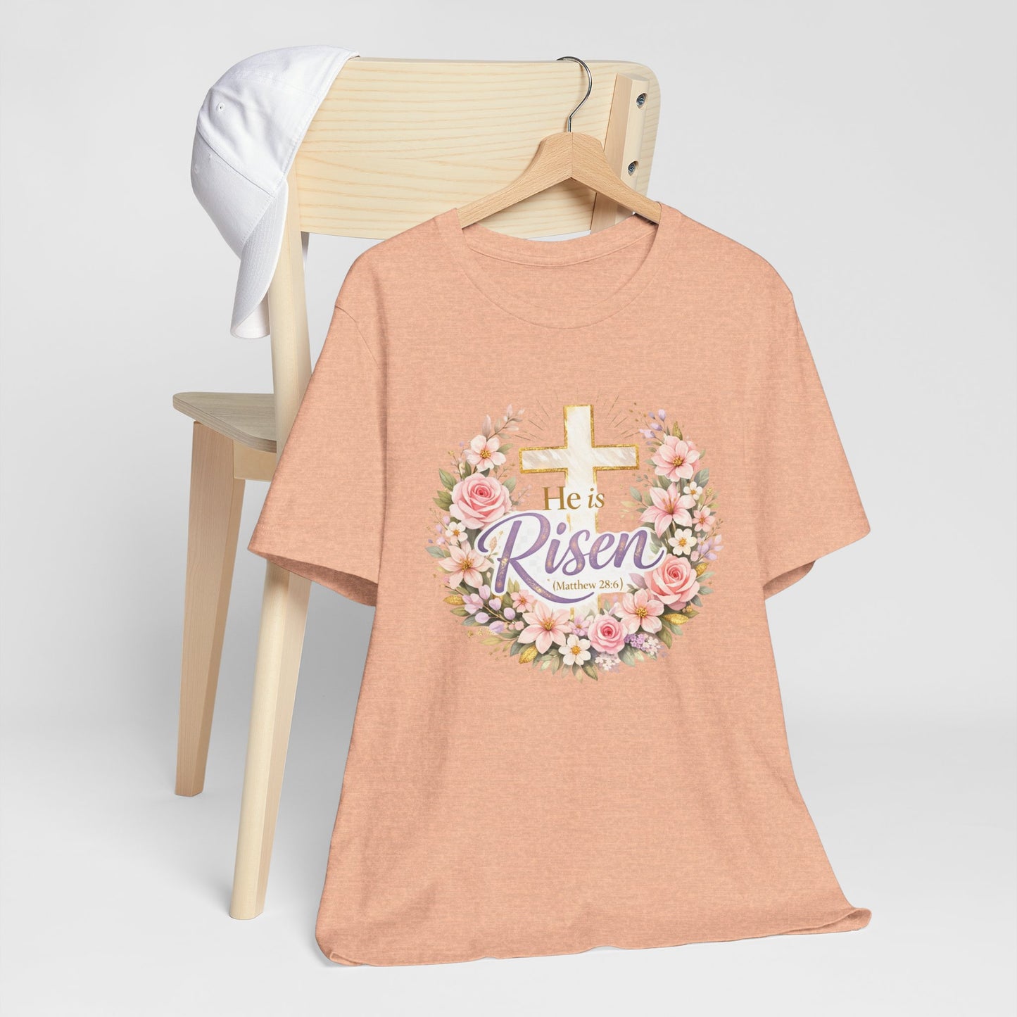He Is Risen Floral Cross T-Shirt