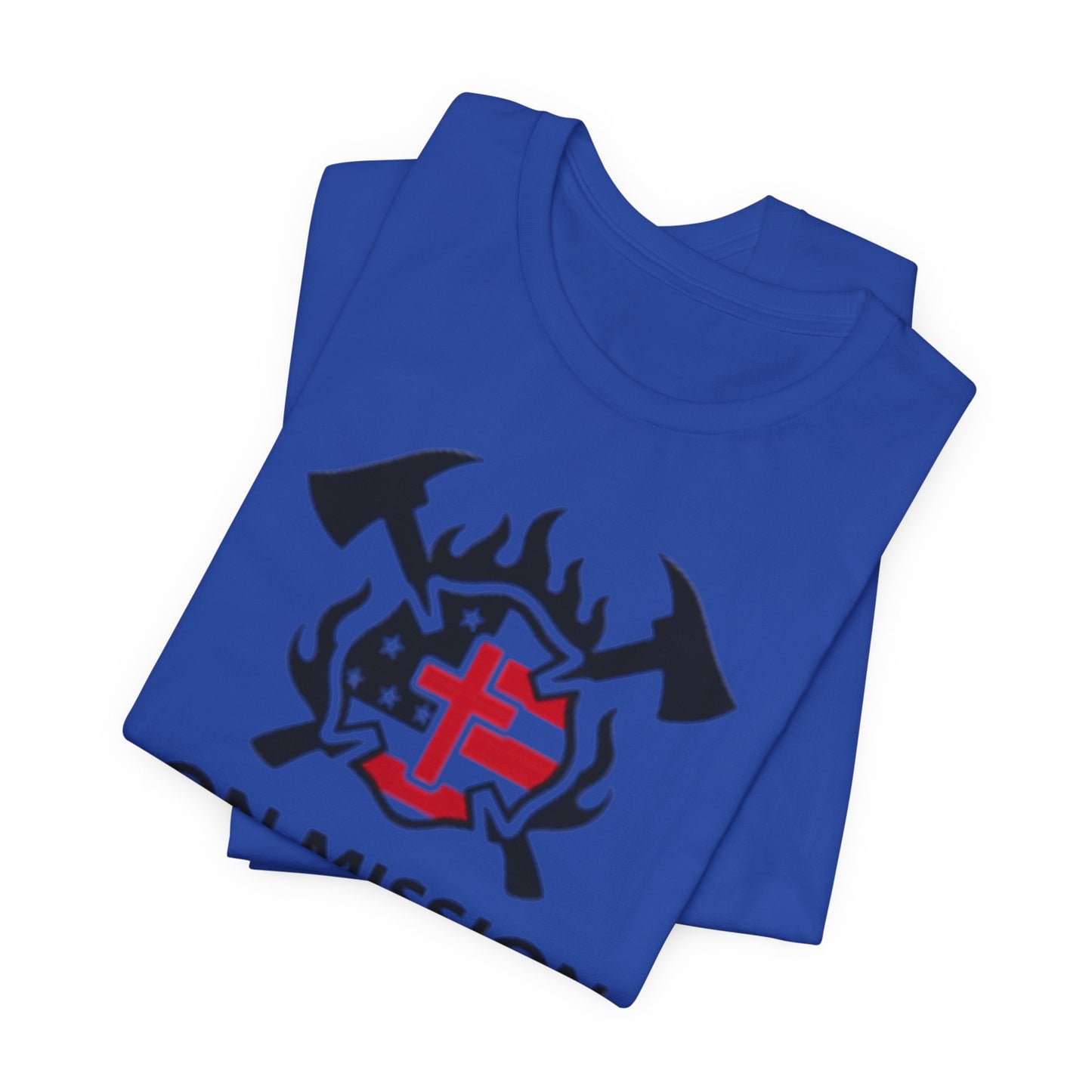 On Mission Christian Cross & American Flag T‑Shirt