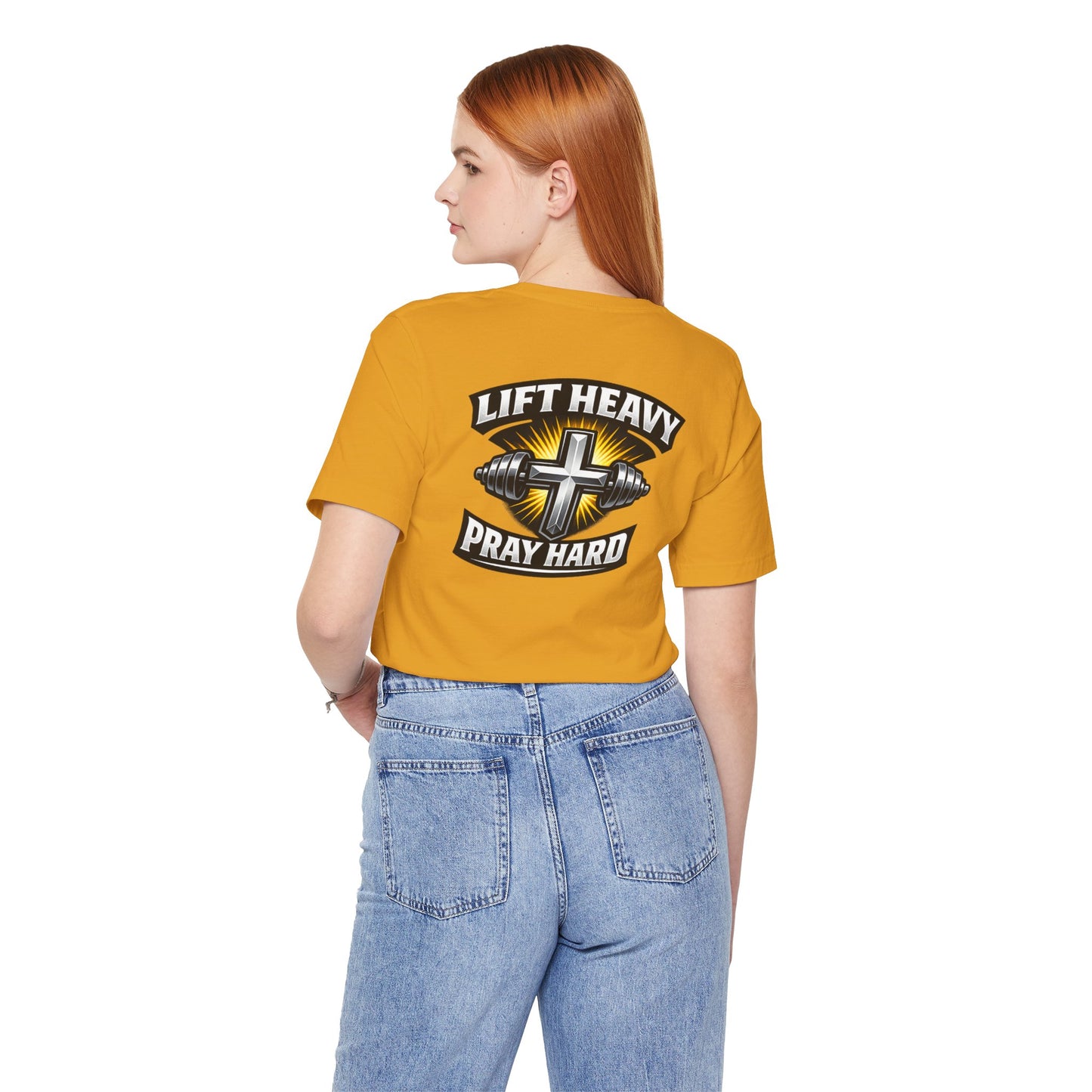 Lift Heavy Pray Hard T‑Shirt — Christian Fitness Gym Tee