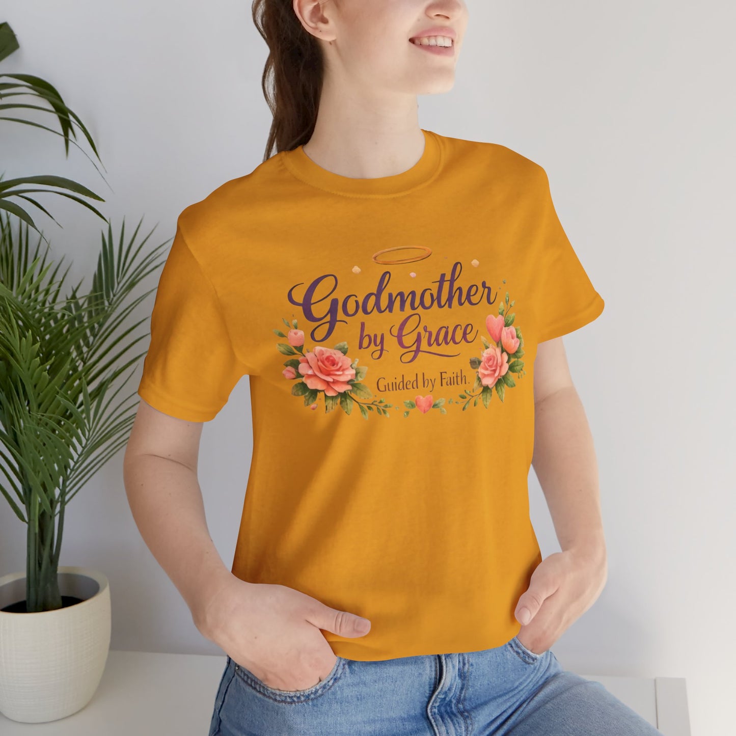 Godmother by Grace Floral Tee — 'Guided by Faith' Godmother T-Shirt