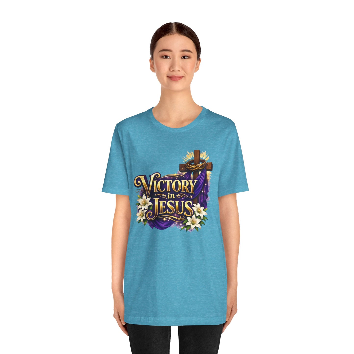 Victory In Jesus Christian T-Shirt — Cross Faith Tee