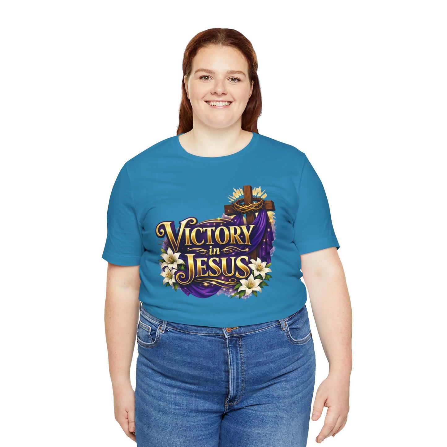 Victory In Jesus Christian T-Shirt — Cross Faith Tee
