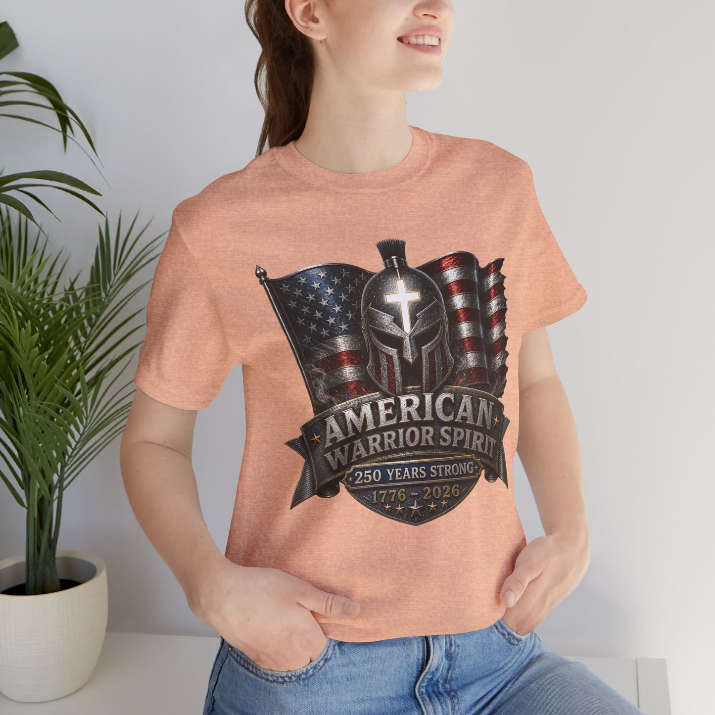 American Warrior Spirit T-Shirt – Patriotic 250 Years Strong Tee (1776–2026)