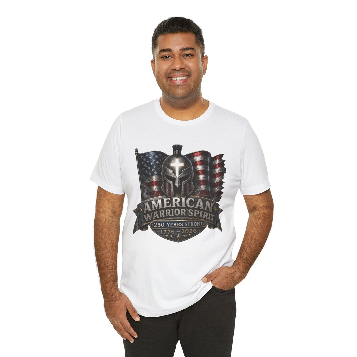 American Warrior Spirit T-Shirt – Patriotic 250 Years Strong Tee (1776–2026)