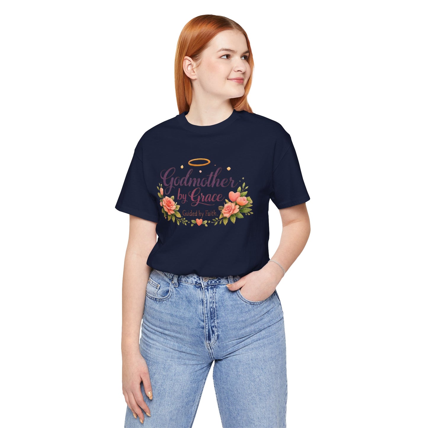 Godmother by Grace Floral Tee — 'Guided by Faith' Godmother T-Shirt