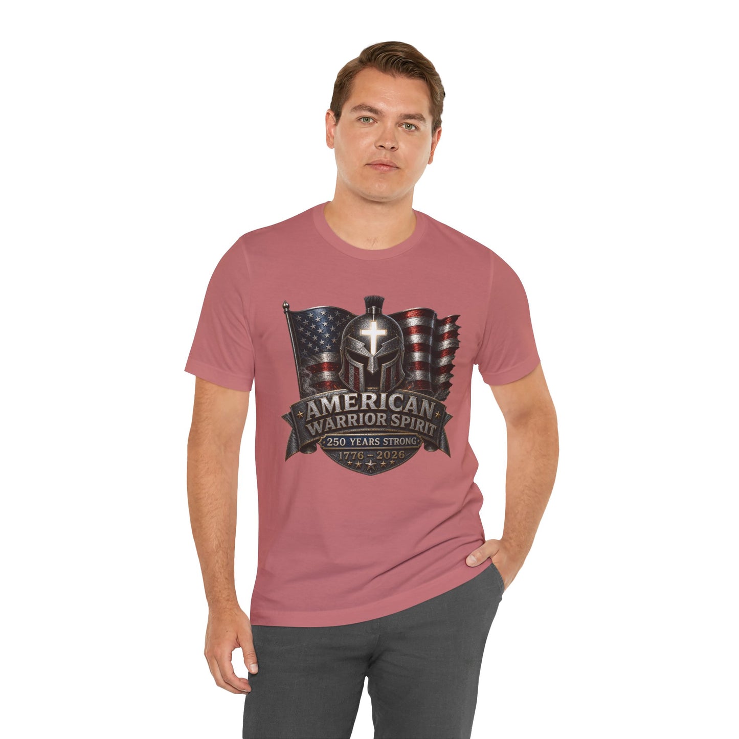 American Warrior Spirit T-Shirt – Patriotic 250 Years Strong Tee (1776–2026)