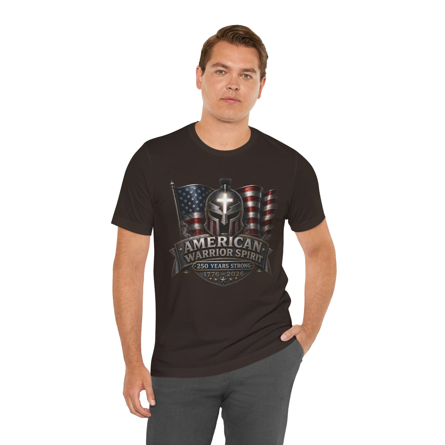 American Warrior Spirit T-Shirt – Patriotic 250 Years Strong Tee (1776–2026)