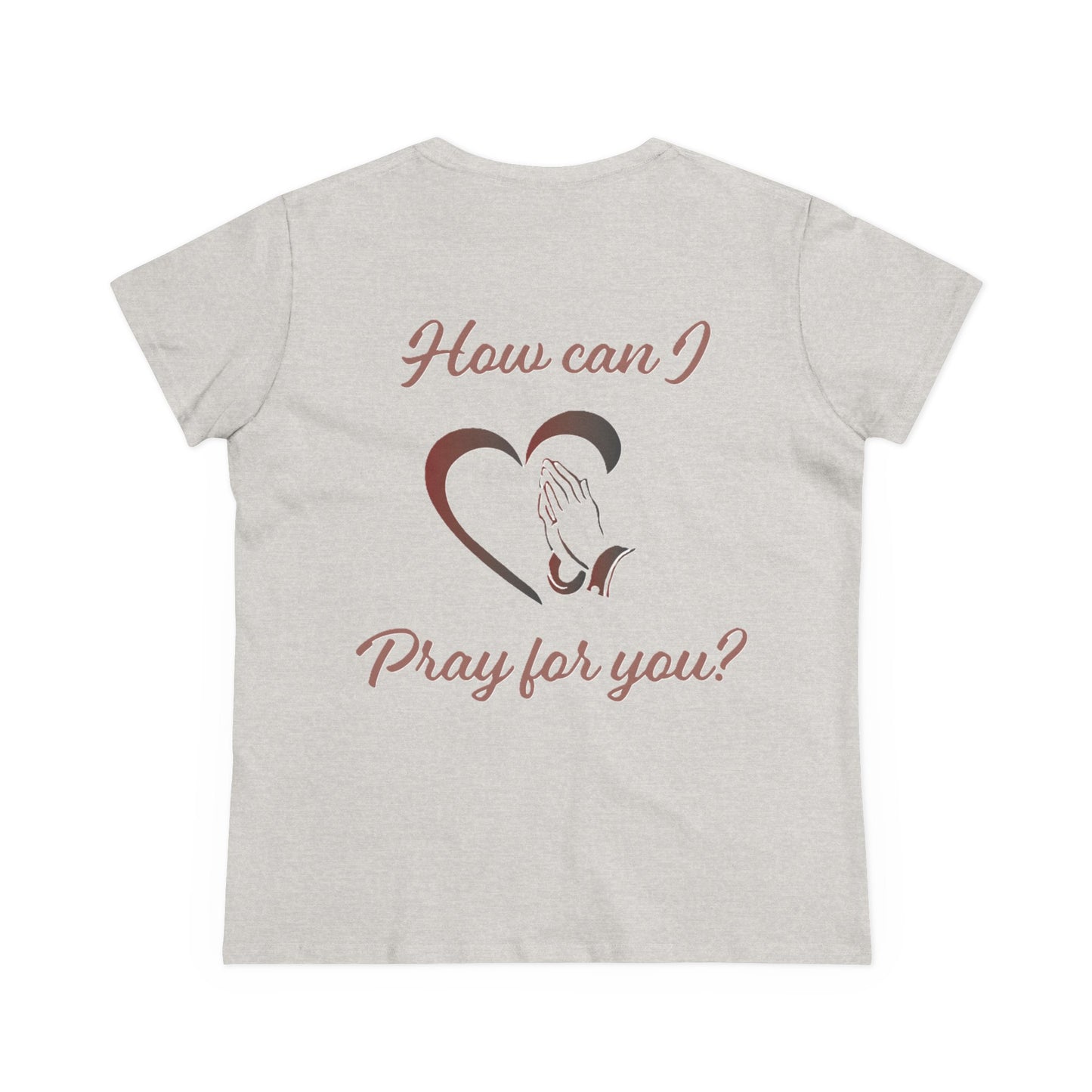 Women's Tee with Heart and Praying Hands Design