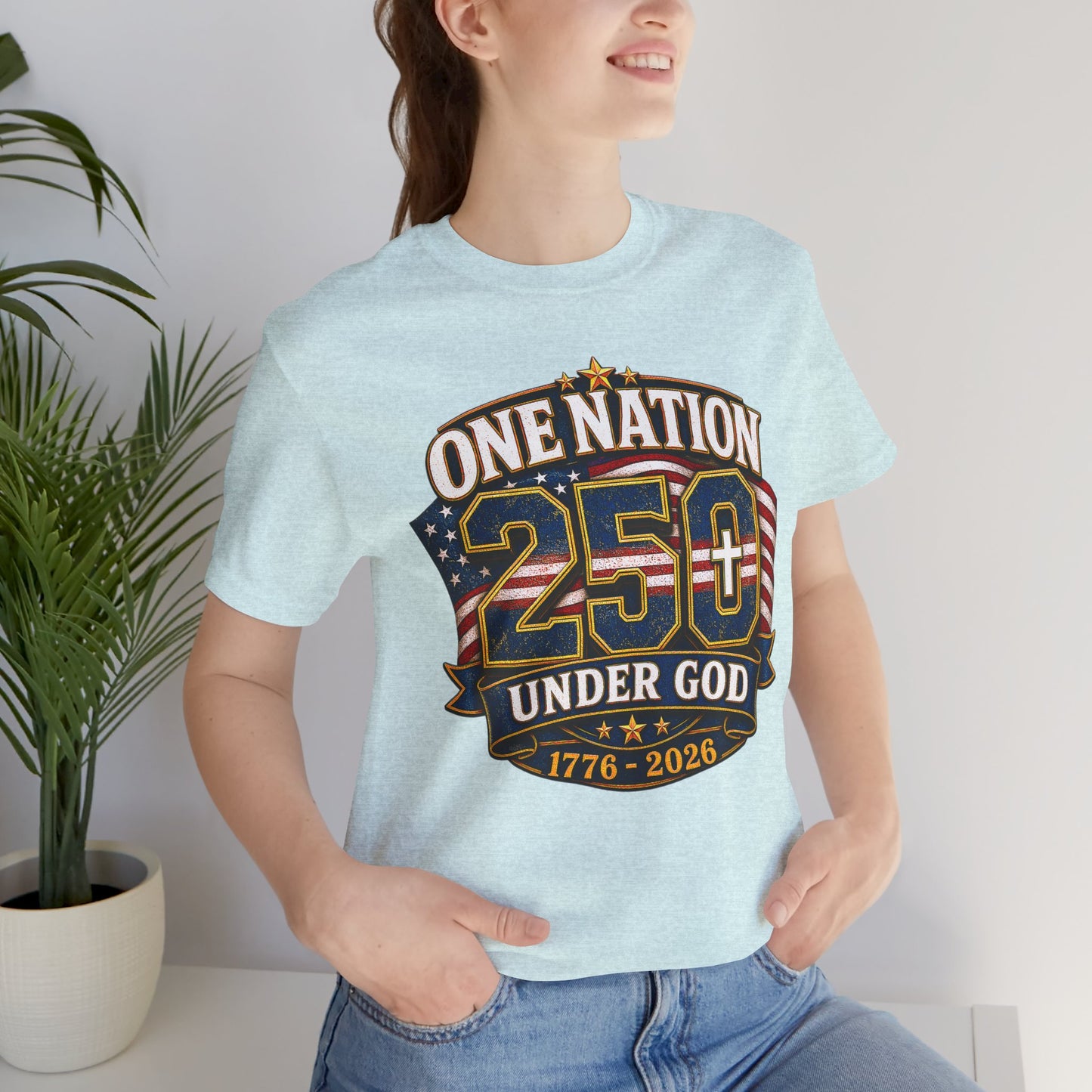 250th USA Independence T-Shirt — "One Nation Under God" 1776–2026 Patriotic Tee
