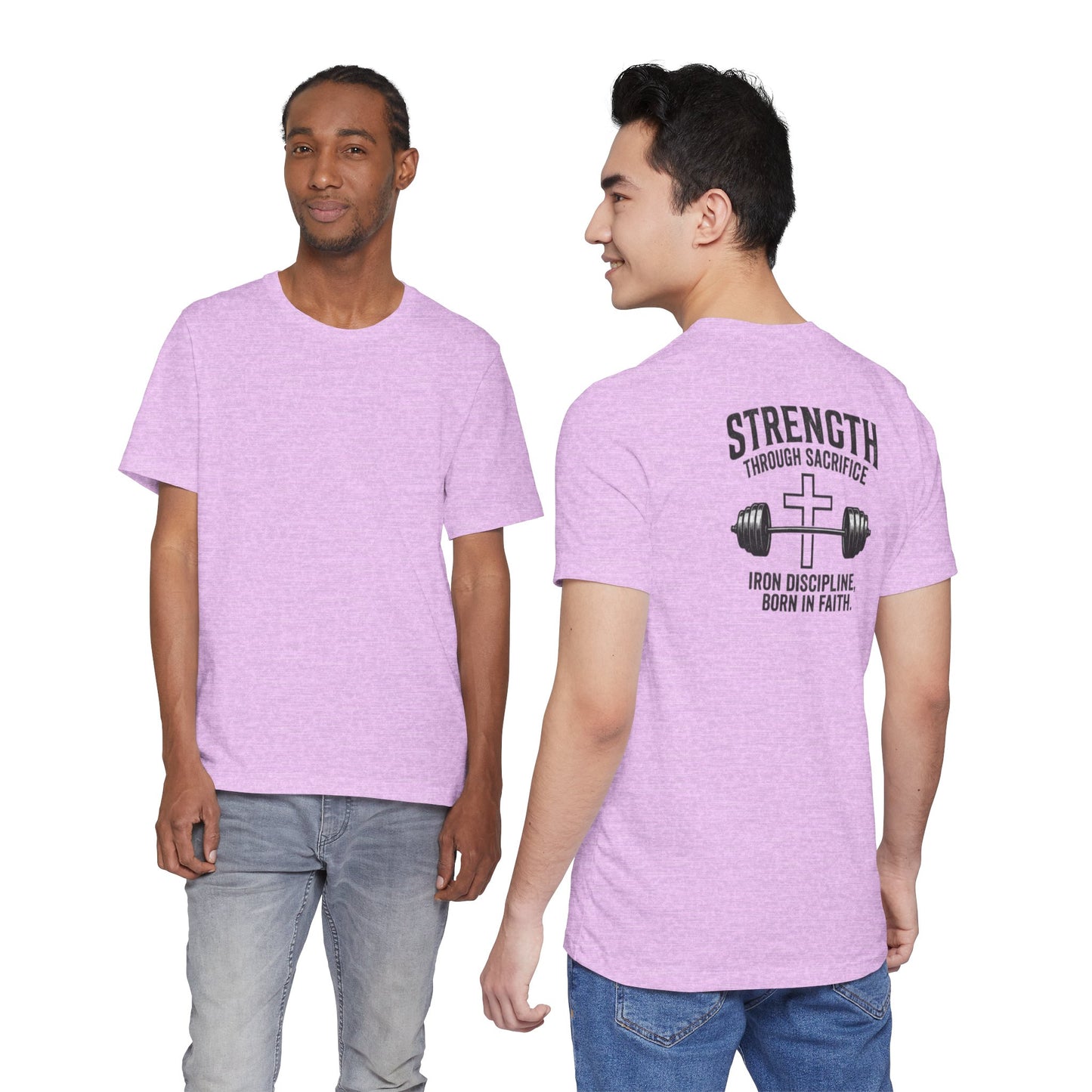 Strength Through Sacrifice Tee — Faith & Fitness Workout T‑Shirt
