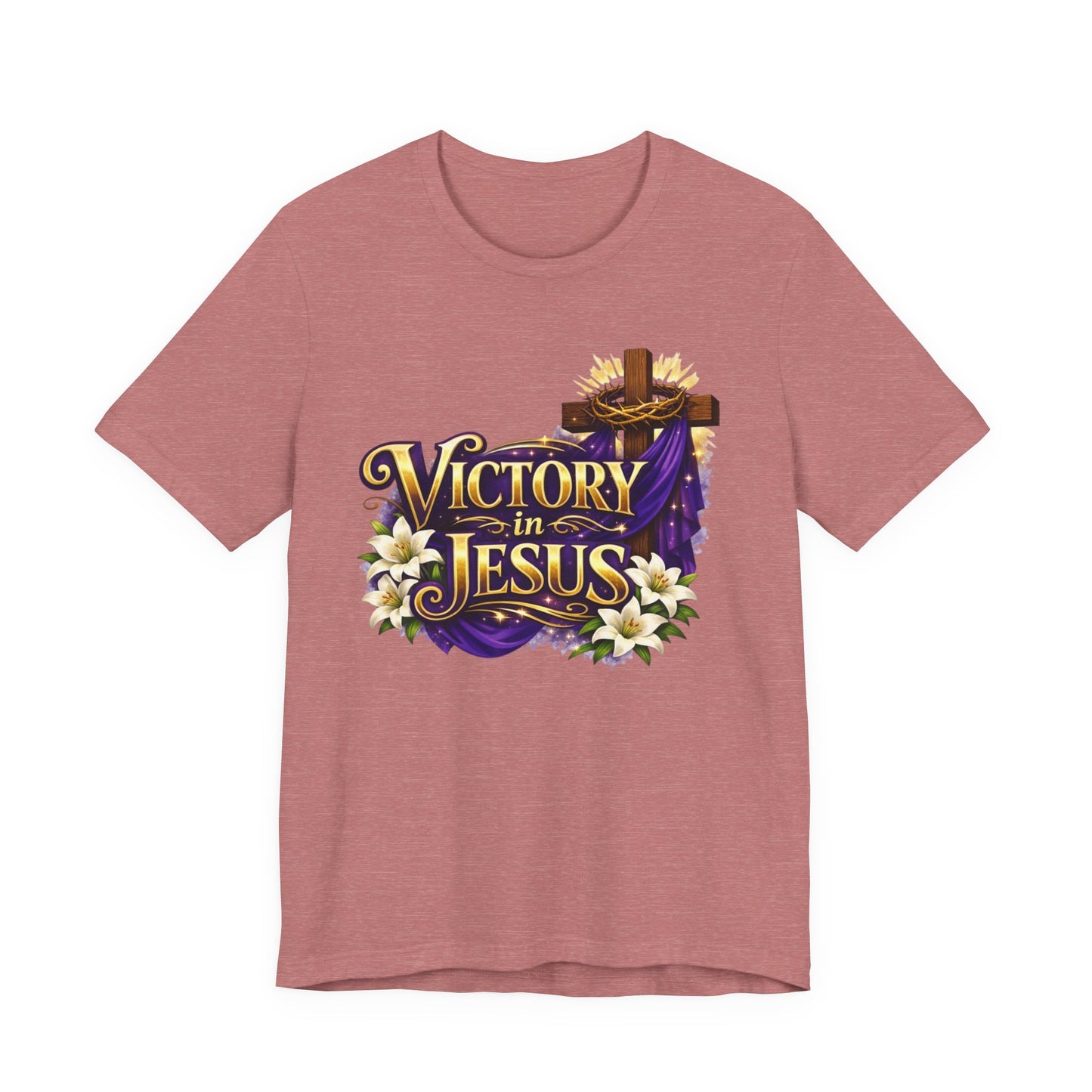 Victory In Jesus Christian T-Shirt — Cross Faith Tee