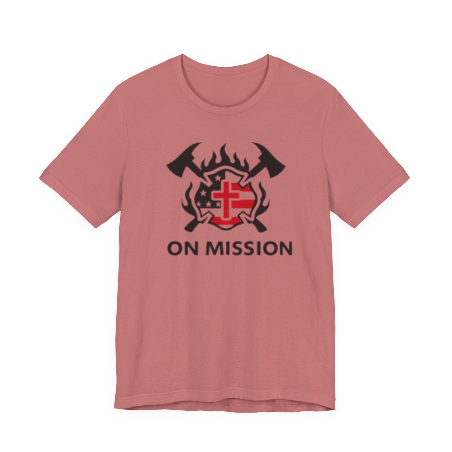 On Mission Christian Cross & American Flag T‑Shirt