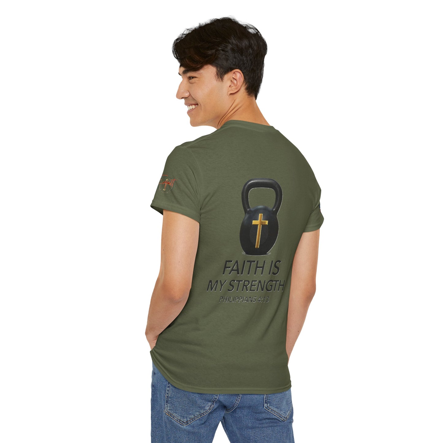 Christian Tee - Philippians 4:13 'Faith Is My Strength' (Copy)