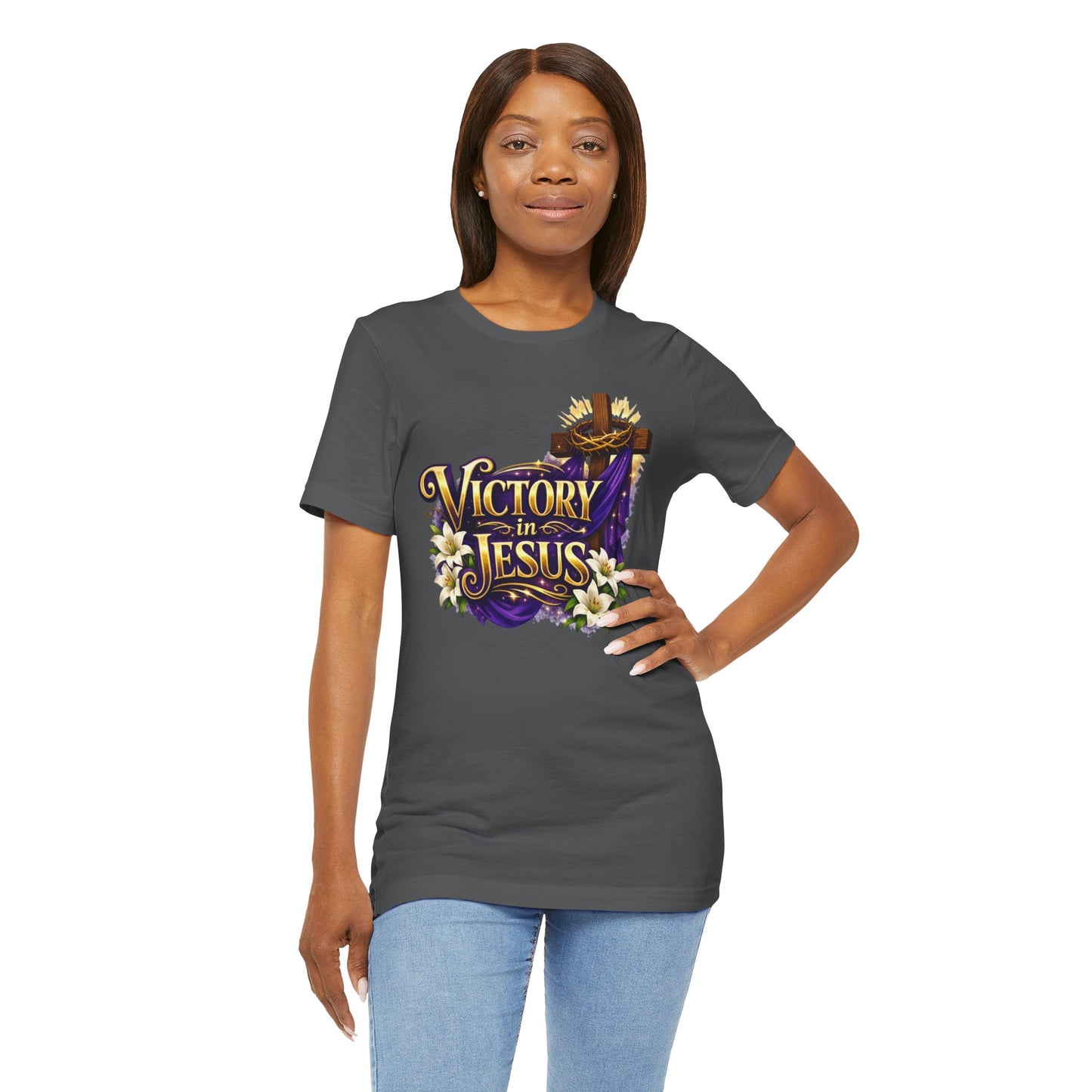 Victory In Jesus Christian T-Shirt — Cross Faith Tee