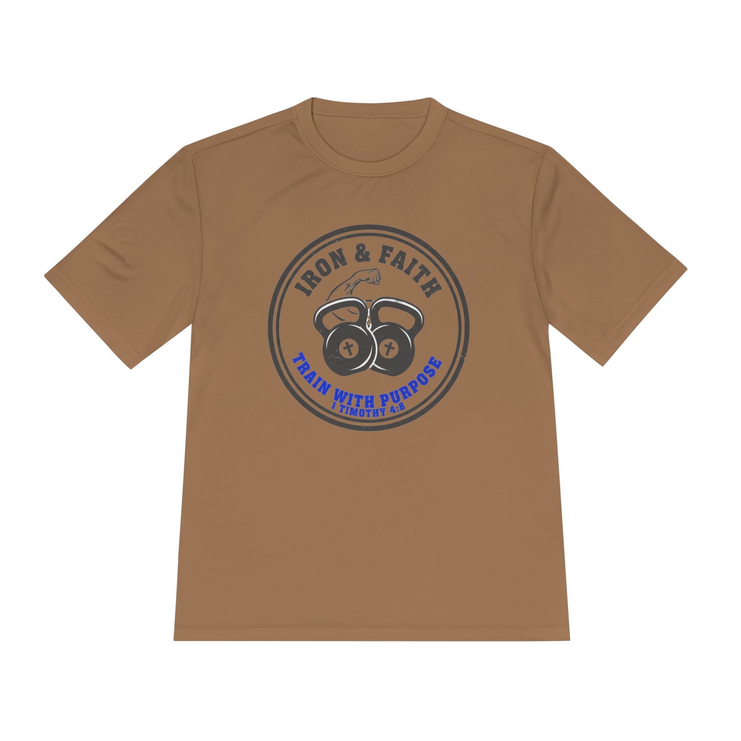 Iron & Faith Training Tee — 1 Timothy 4:8 Workout Shirt