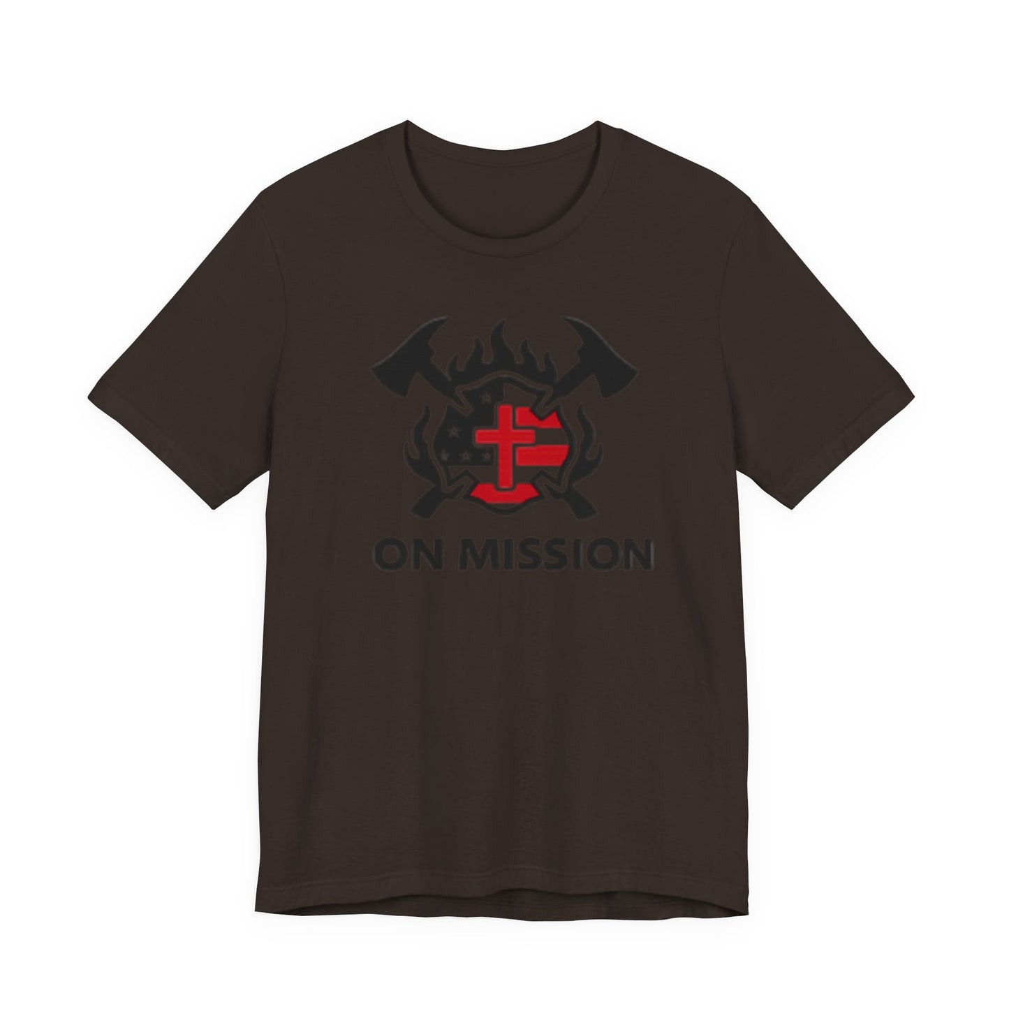 On Mission Christian Cross & American Flag T‑Shirt