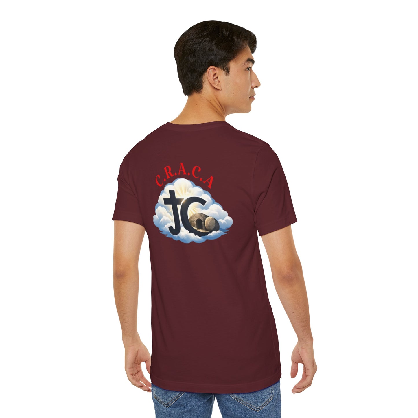 Christian JC Cross Tee — CRACA (Crucified.Risen.And.Coming.Again) Graphic T‑Shirt