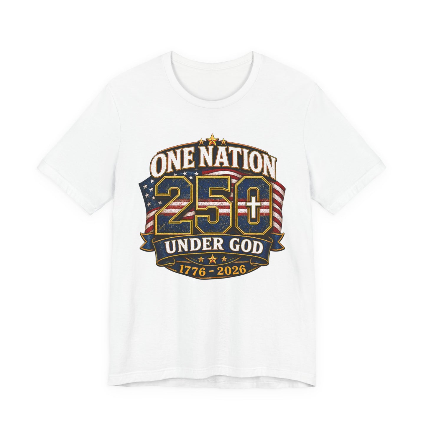 250th USA Independence T-Shirt — "One Nation Under God" 1776–2026 Patriotic Tee