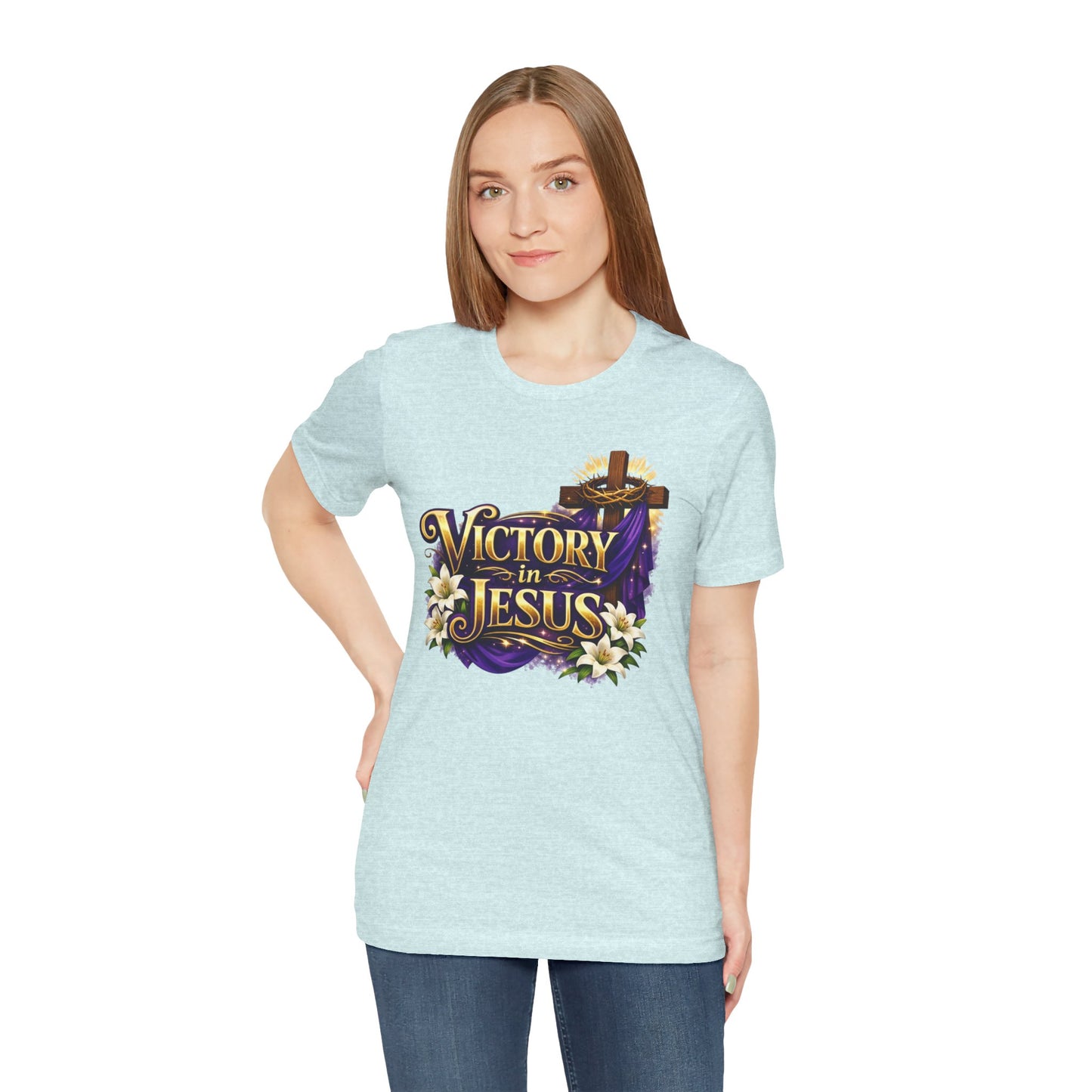 Victory In Jesus Christian T-Shirt — Cross Faith Tee