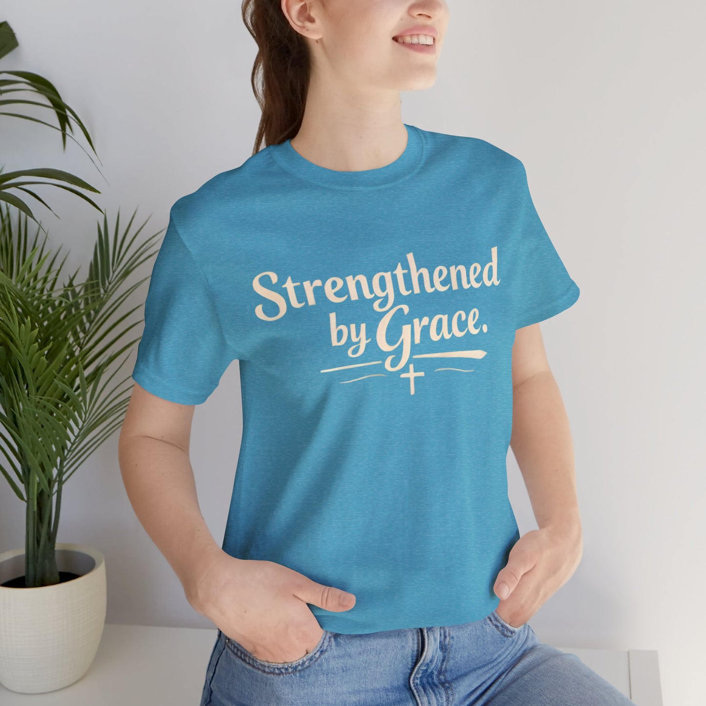 Strengthened by Grace T‑Shirt — Inspirational Faith Tee