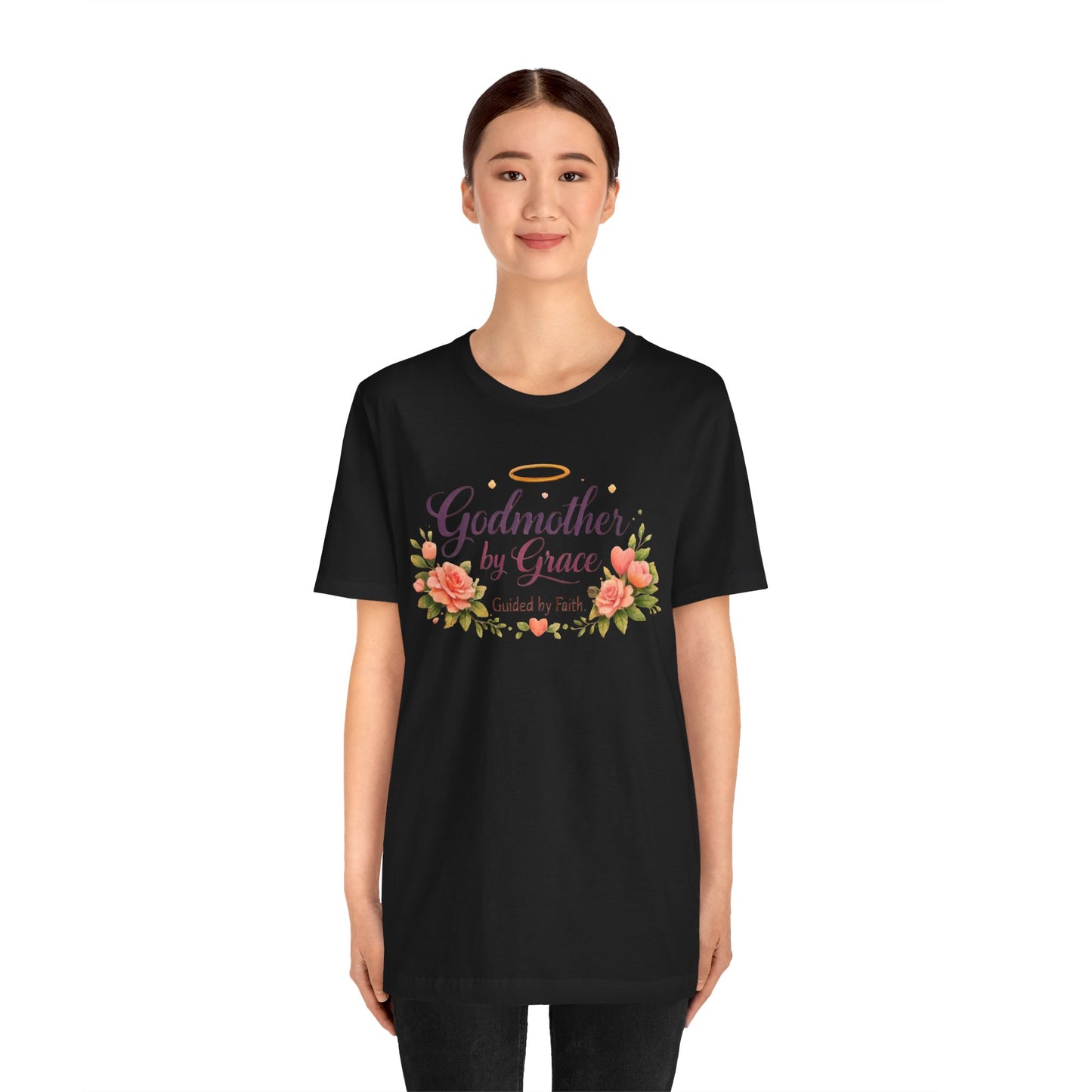Godmother by Grace Floral Tee — 'Guided by Faith' Godmother T-Shirt