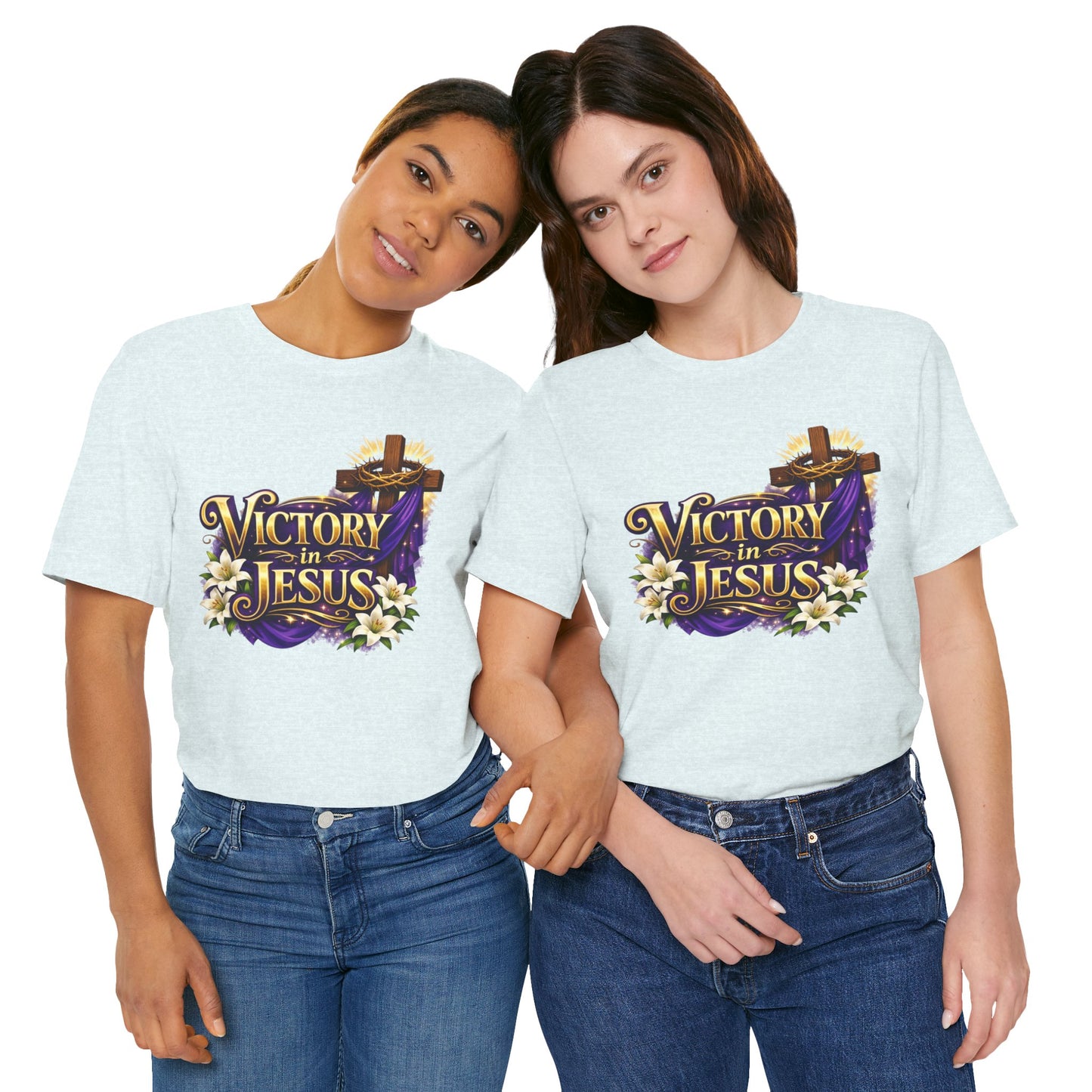 Victory In Jesus Christian T-Shirt — Cross Faith Tee