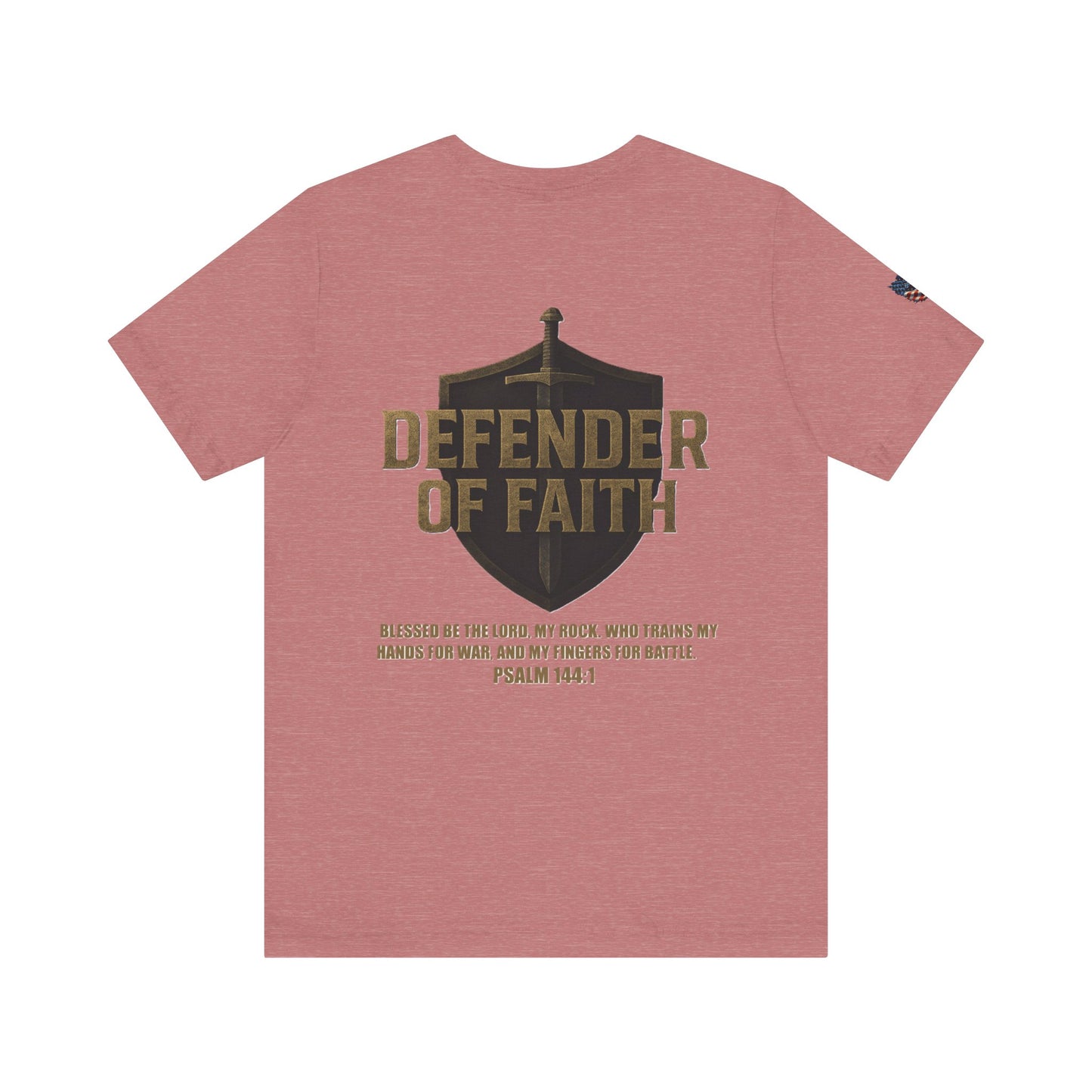 Psalm 144:1 'Defender of Faith' T-Shirt — Christian Scripture Tee