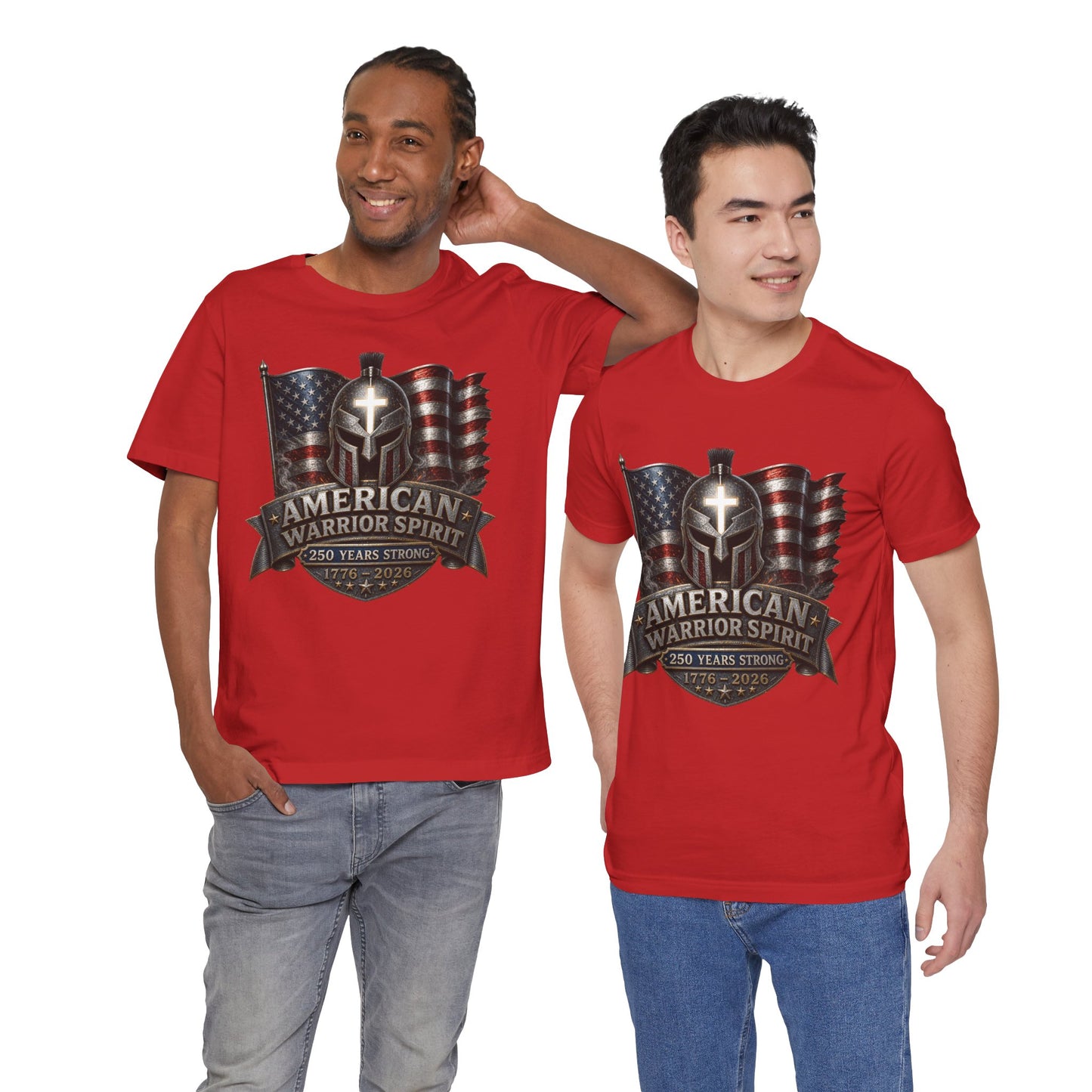 American Warrior Spirit T-Shirt – Patriotic 250 Years Strong Tee (1776–2026)