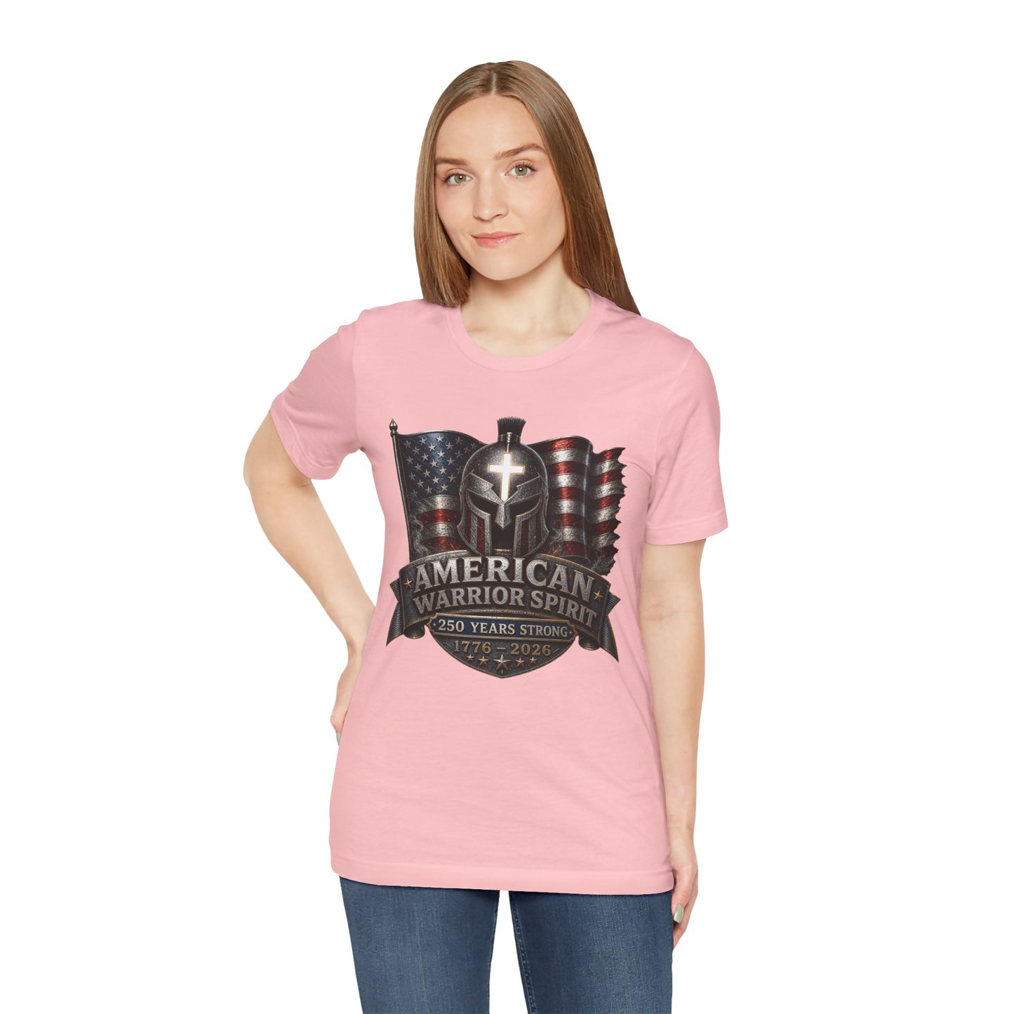 American Warrior Spirit T-Shirt – Patriotic 250 Years Strong Tee (1776–2026)