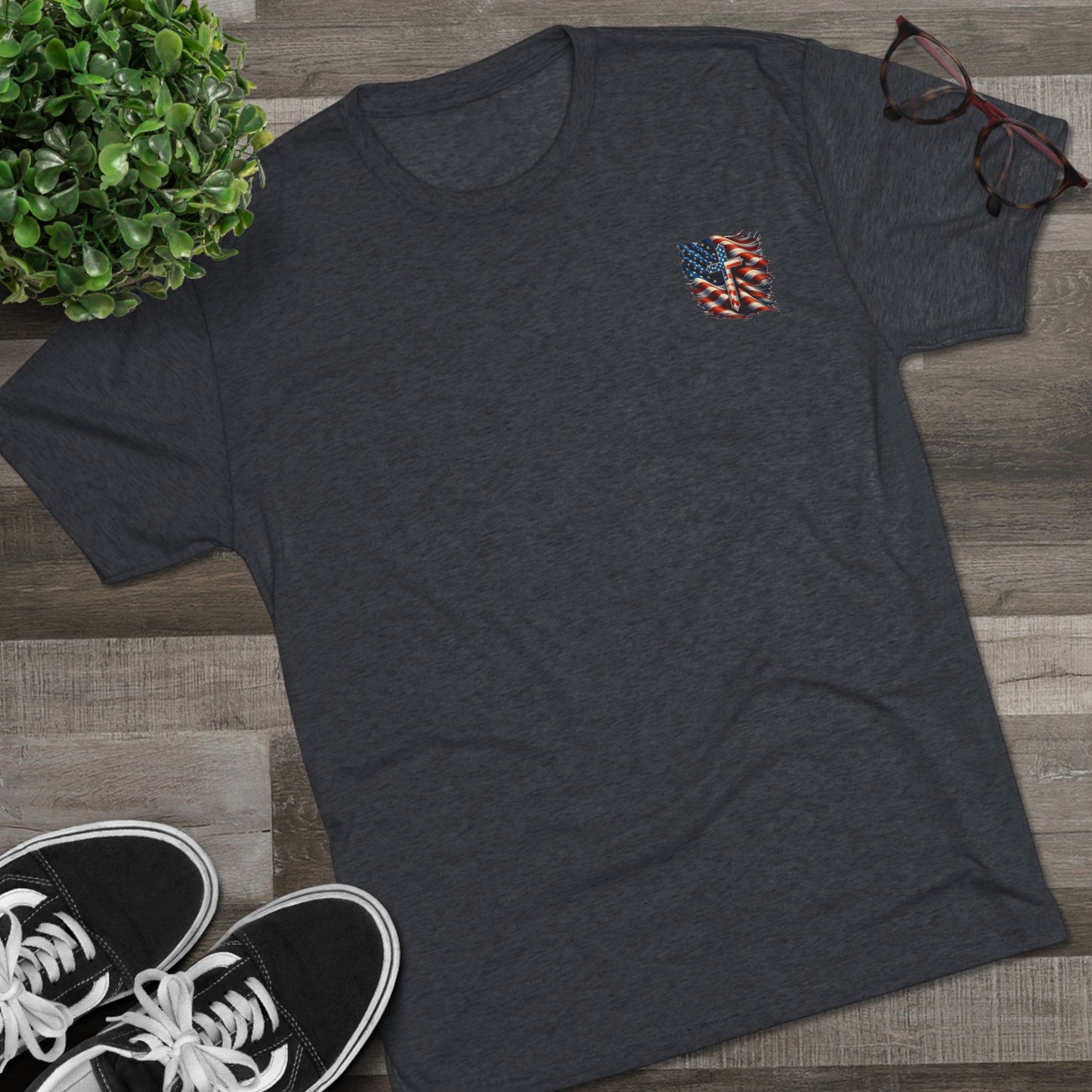 Unisex Tri-Blend Crew Tee "GOD BLESS AMERICA"