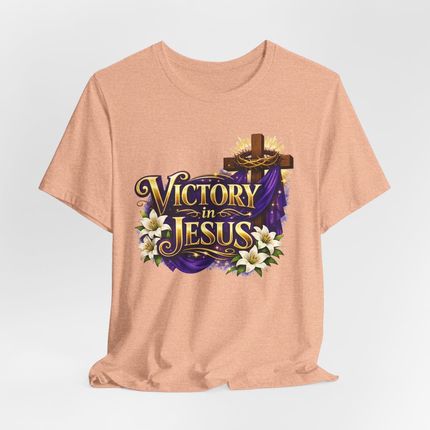 Victory In Jesus Christian T-Shirt — Cross Faith Tee