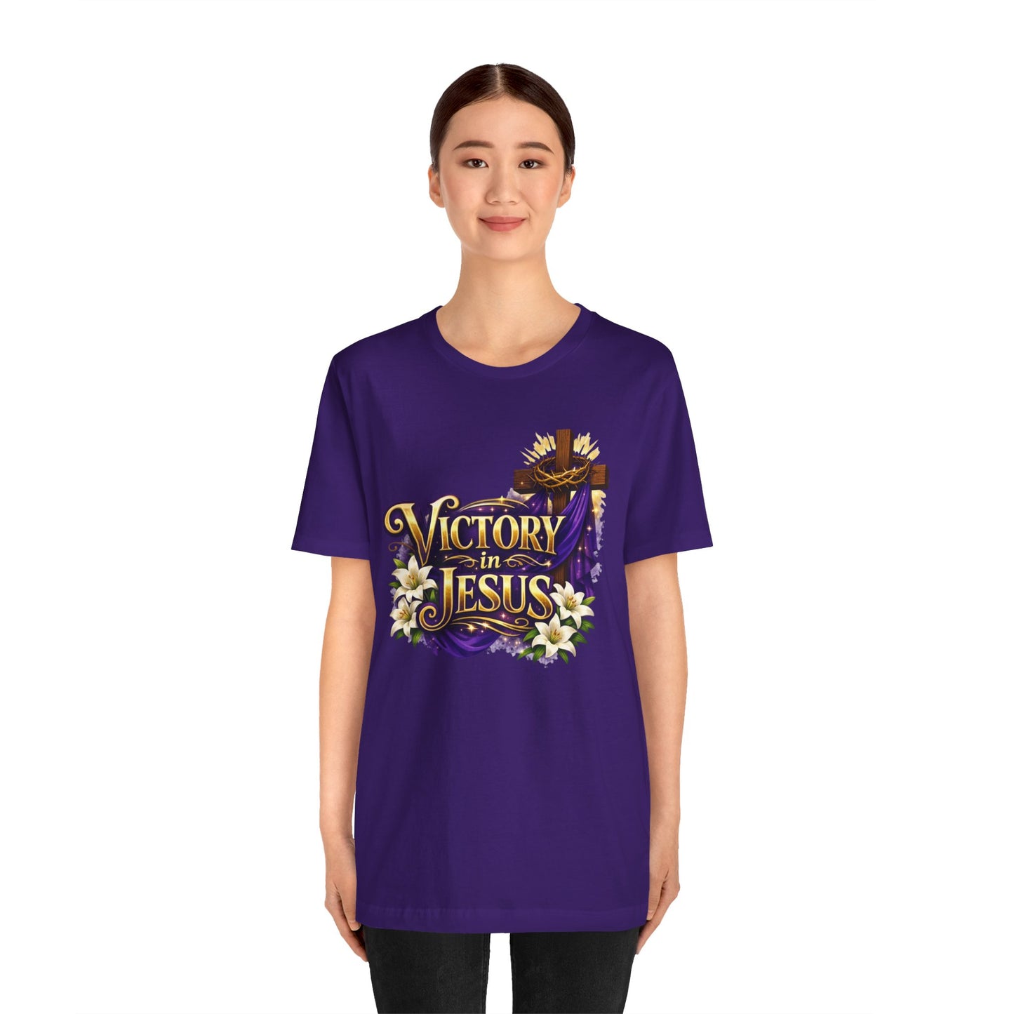 Victory In Jesus Christian T-Shirt — Cross Faith Tee