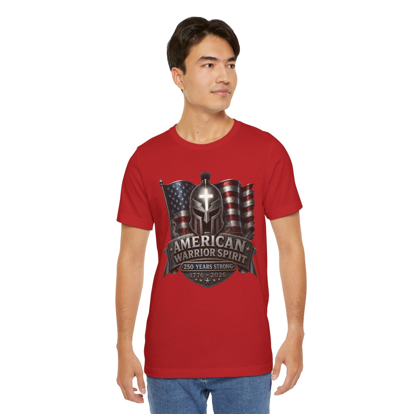 American Warrior Spirit T-Shirt – Patriotic 250 Years Strong Tee (1776–2026)