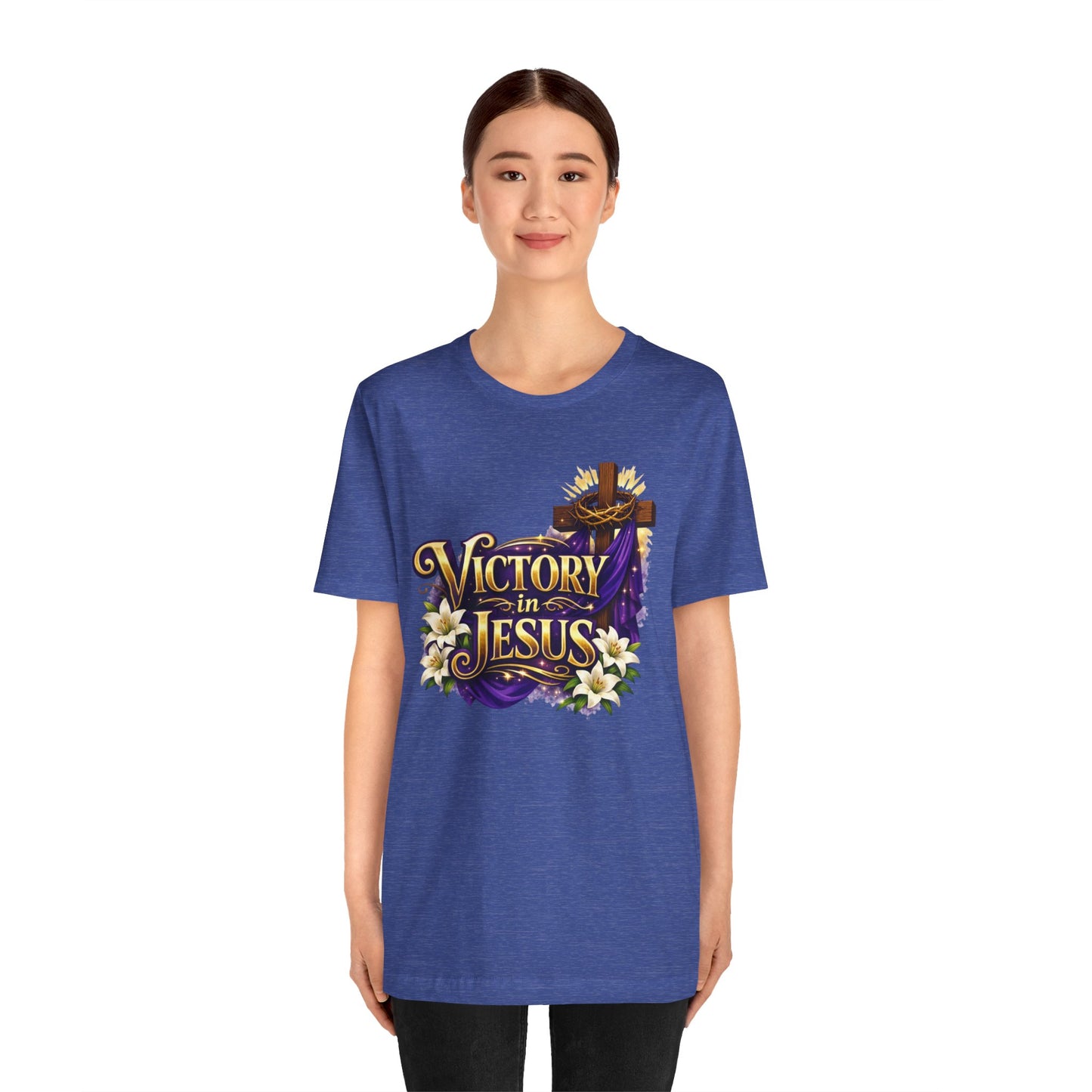 Victory In Jesus Christian T-Shirt — Cross Faith Tee
