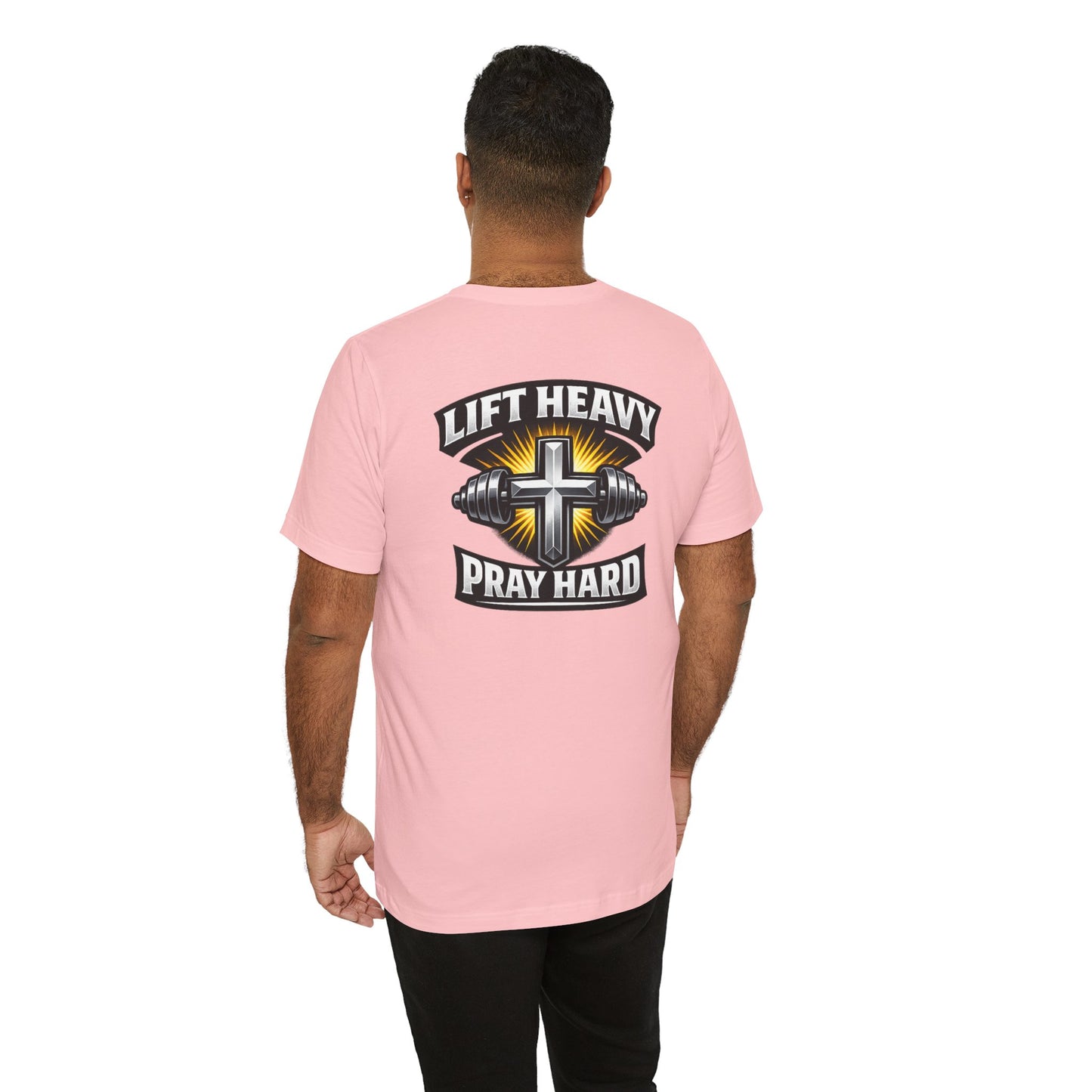 Lift Heavy Pray Hard T‑Shirt — Christian Fitness Gym Tee