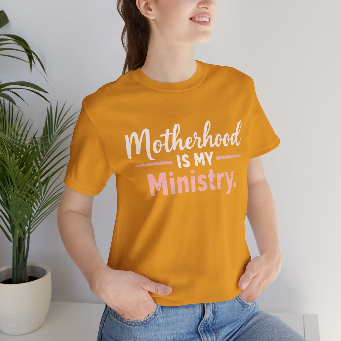 T-Shirt — "Motherhood Is My Ministry" Inspirational Mom Tee