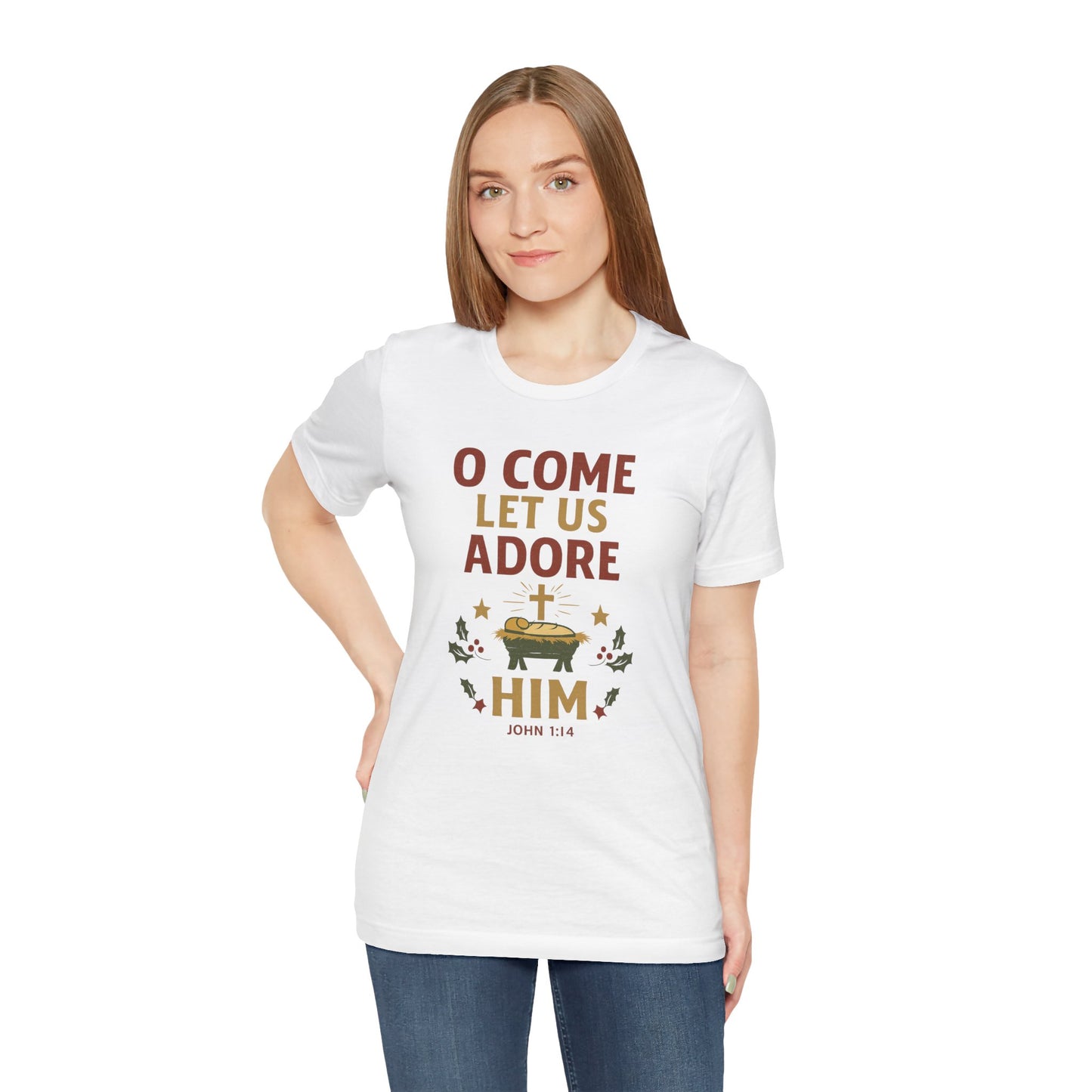 O Come Let Us Adore Him Christmas T-Shirt