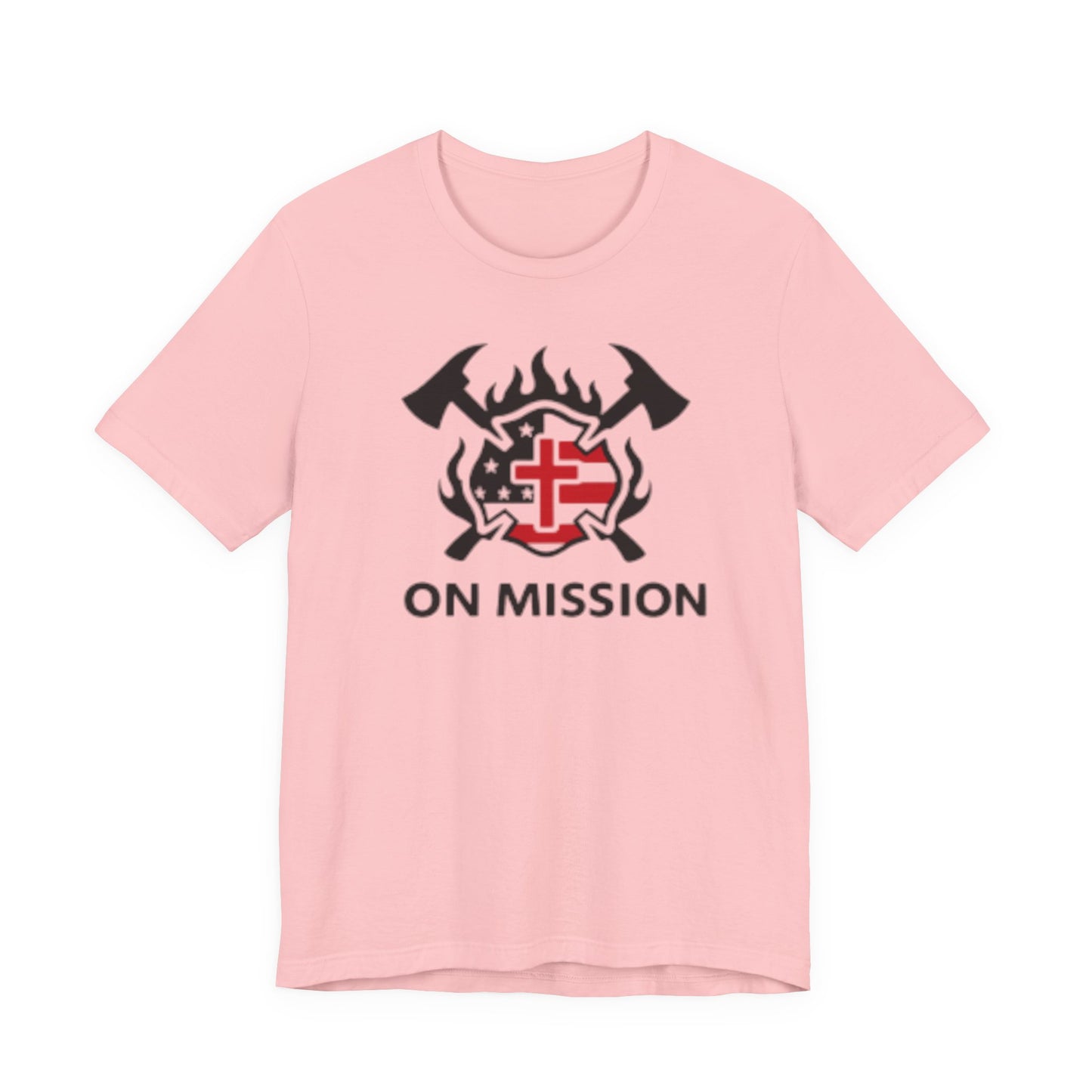 On Mission Christian Cross & American Flag T‑Shirt