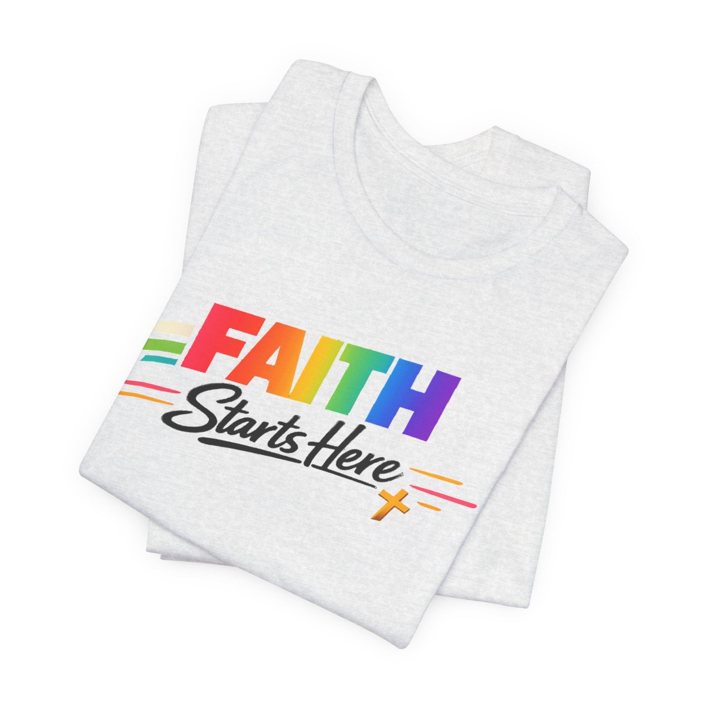 Faith Starts Here Rainbow Tee