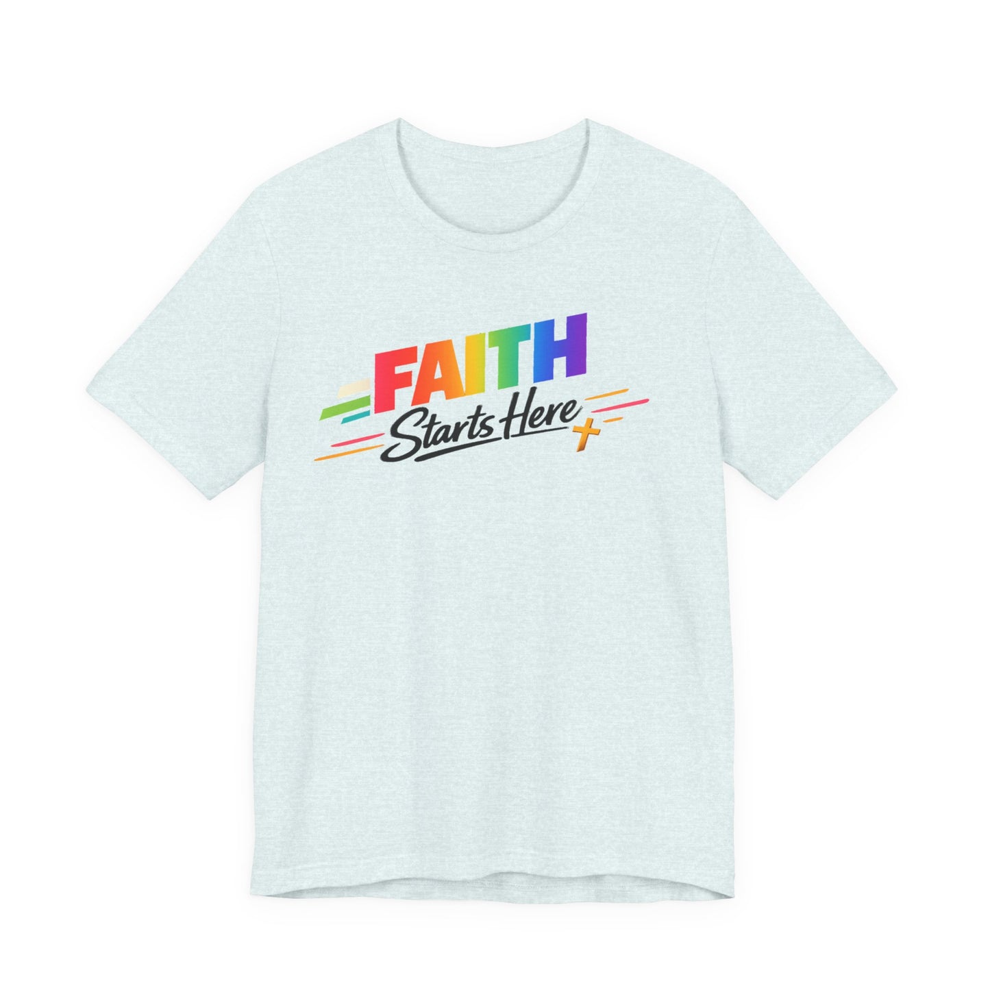 Faith Starts Here Rainbow Tee