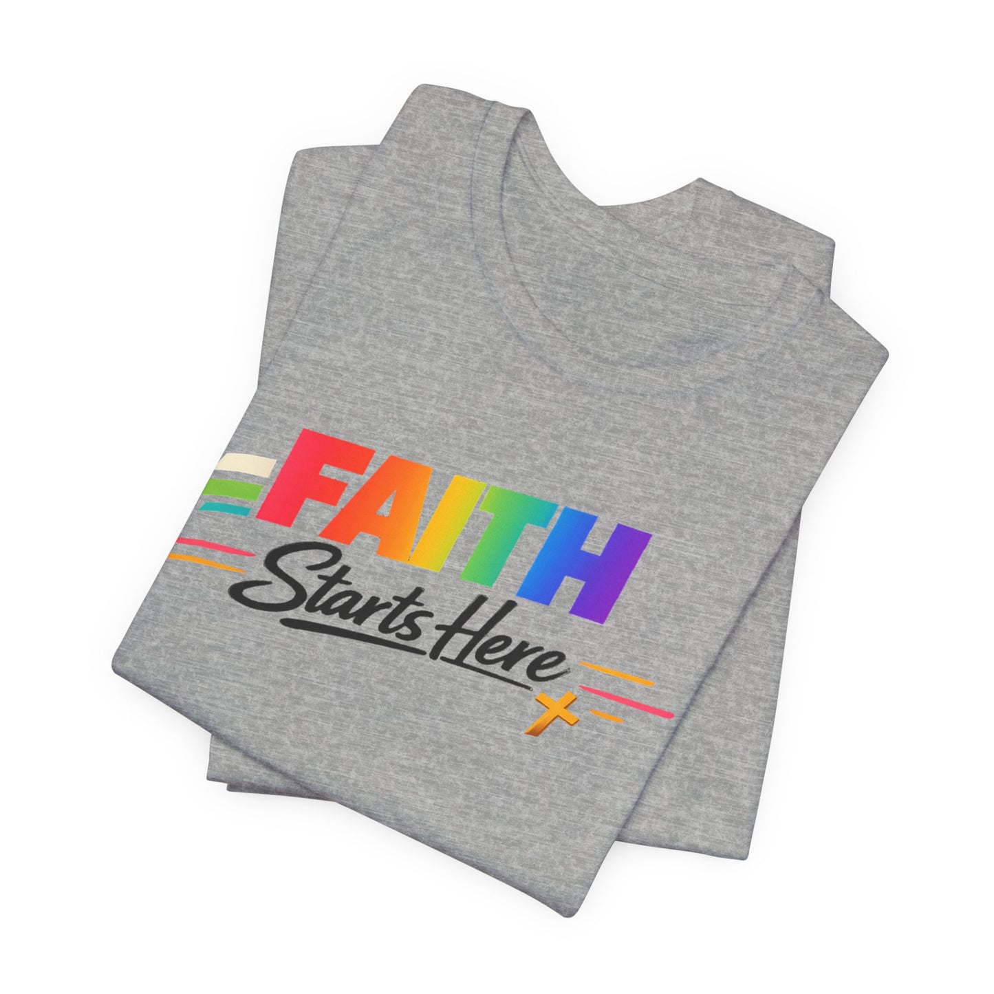 Faith Starts Here Rainbow Tee