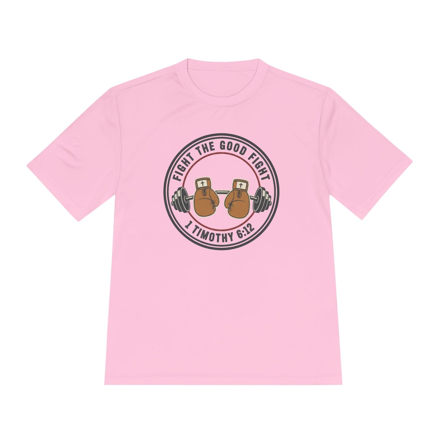 1 Timothy 6:12 'Fight the Good Fight' Moisture-Wicking Workout Tee