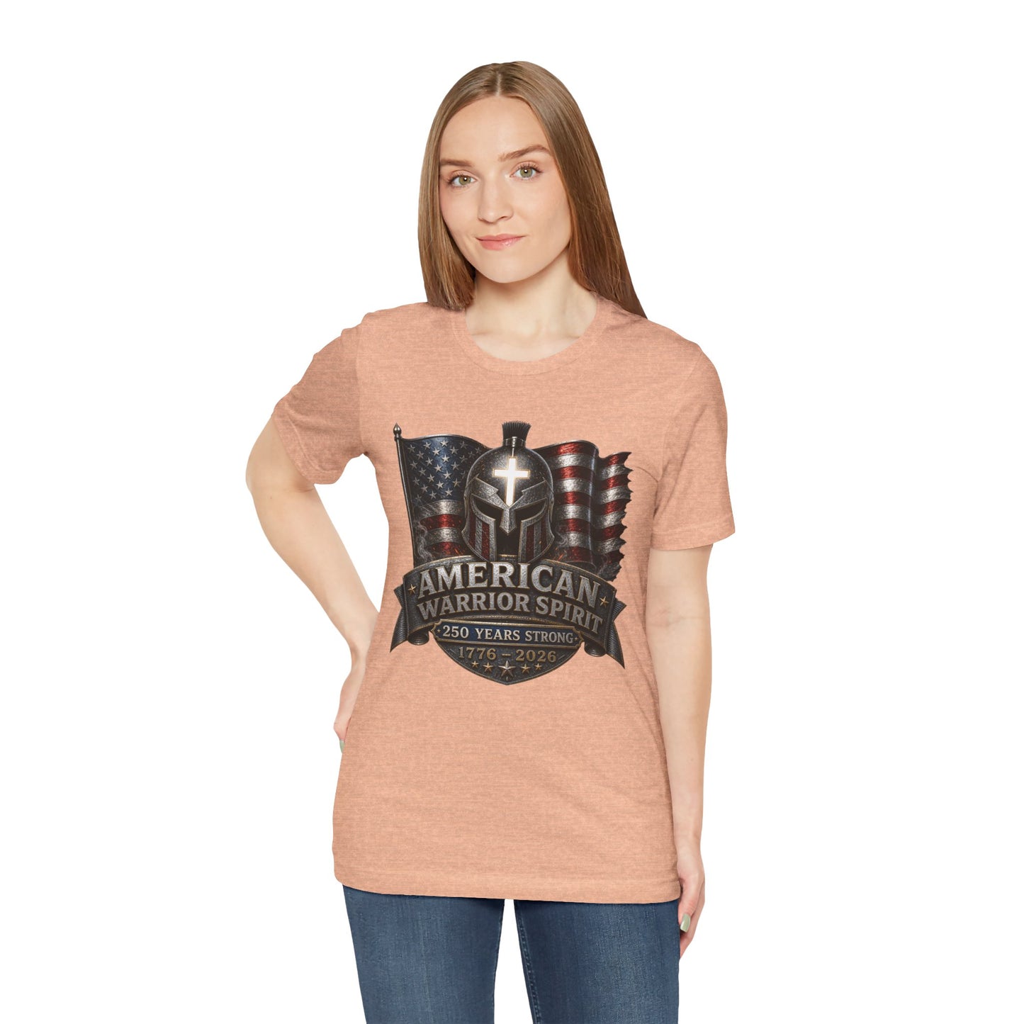 American Warrior Spirit T-Shirt – Patriotic 250 Years Strong Tee (1776–2026)