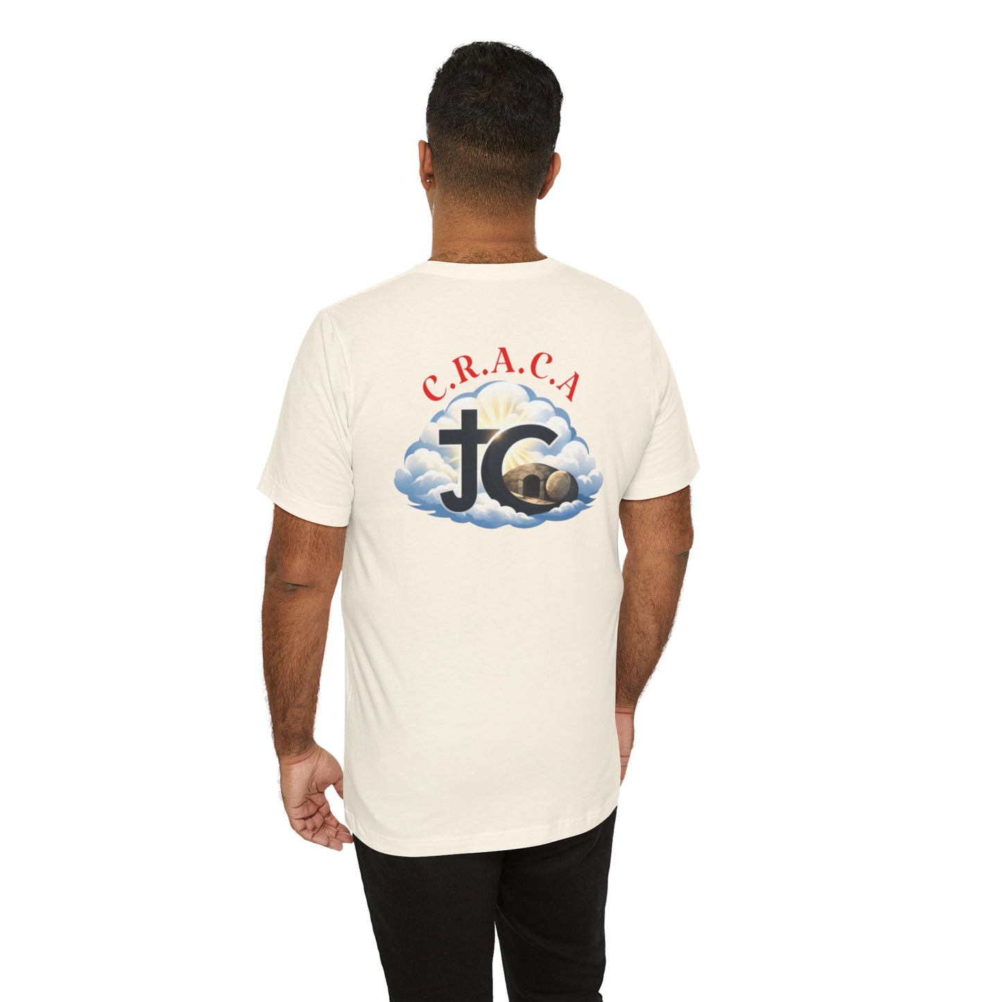 Christian JC Cross Tee — CRACA (Crucified.Risen.And.Coming.Again) Graphic T‑Shirt