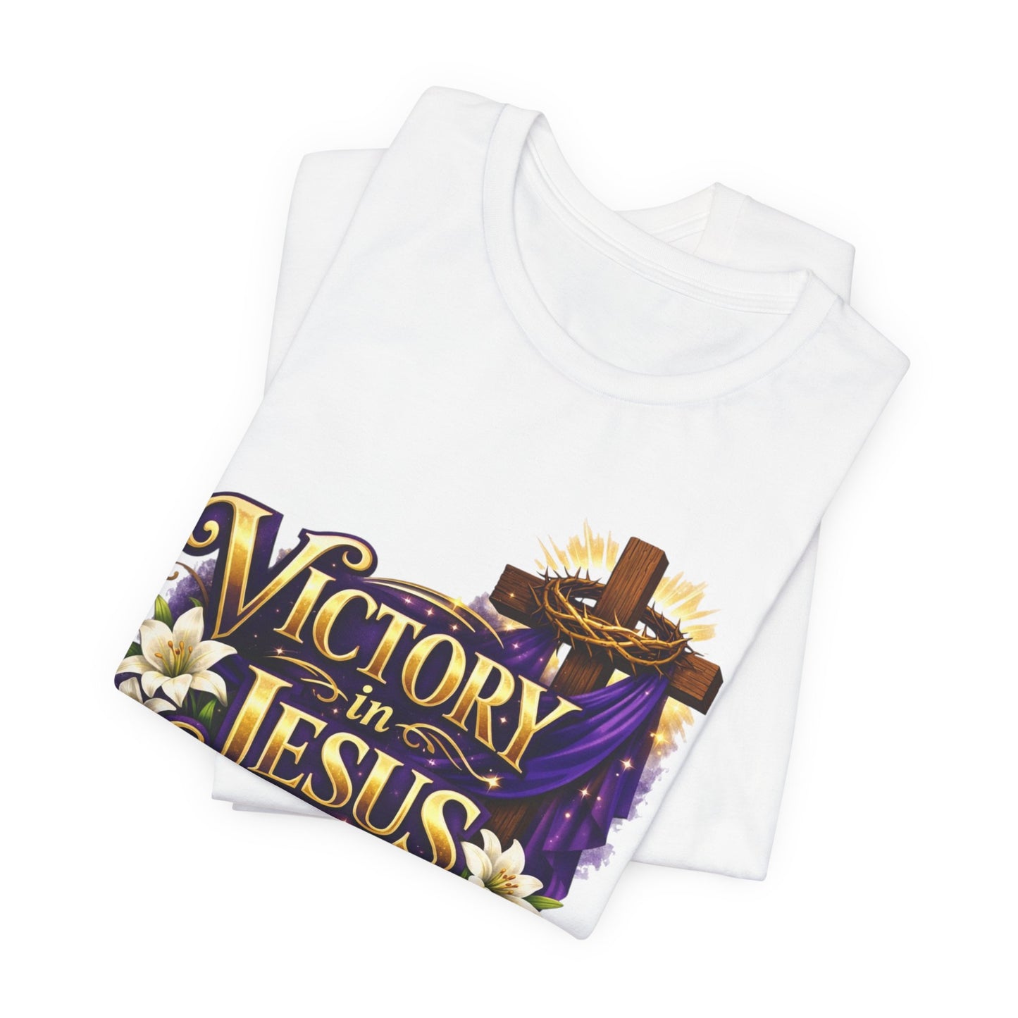 Victory In Jesus Christian T-Shirt — Cross Faith Tee