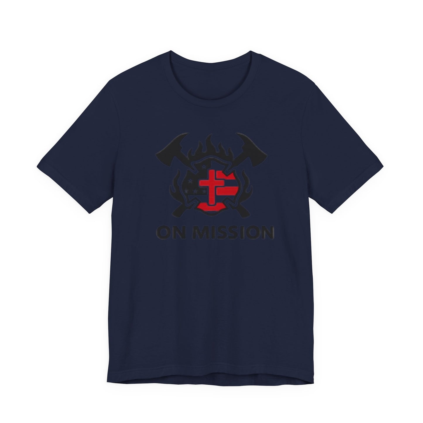 On Mission Christian Cross & American Flag T‑Shirt