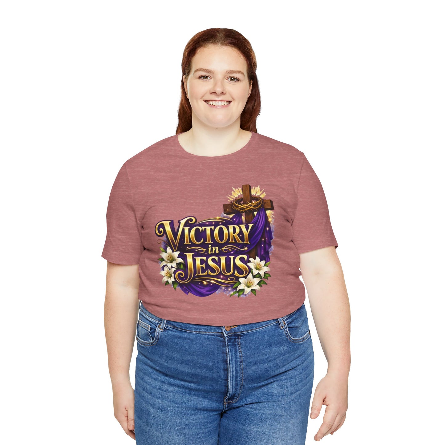 Victory In Jesus Christian T-Shirt — Cross Faith Tee